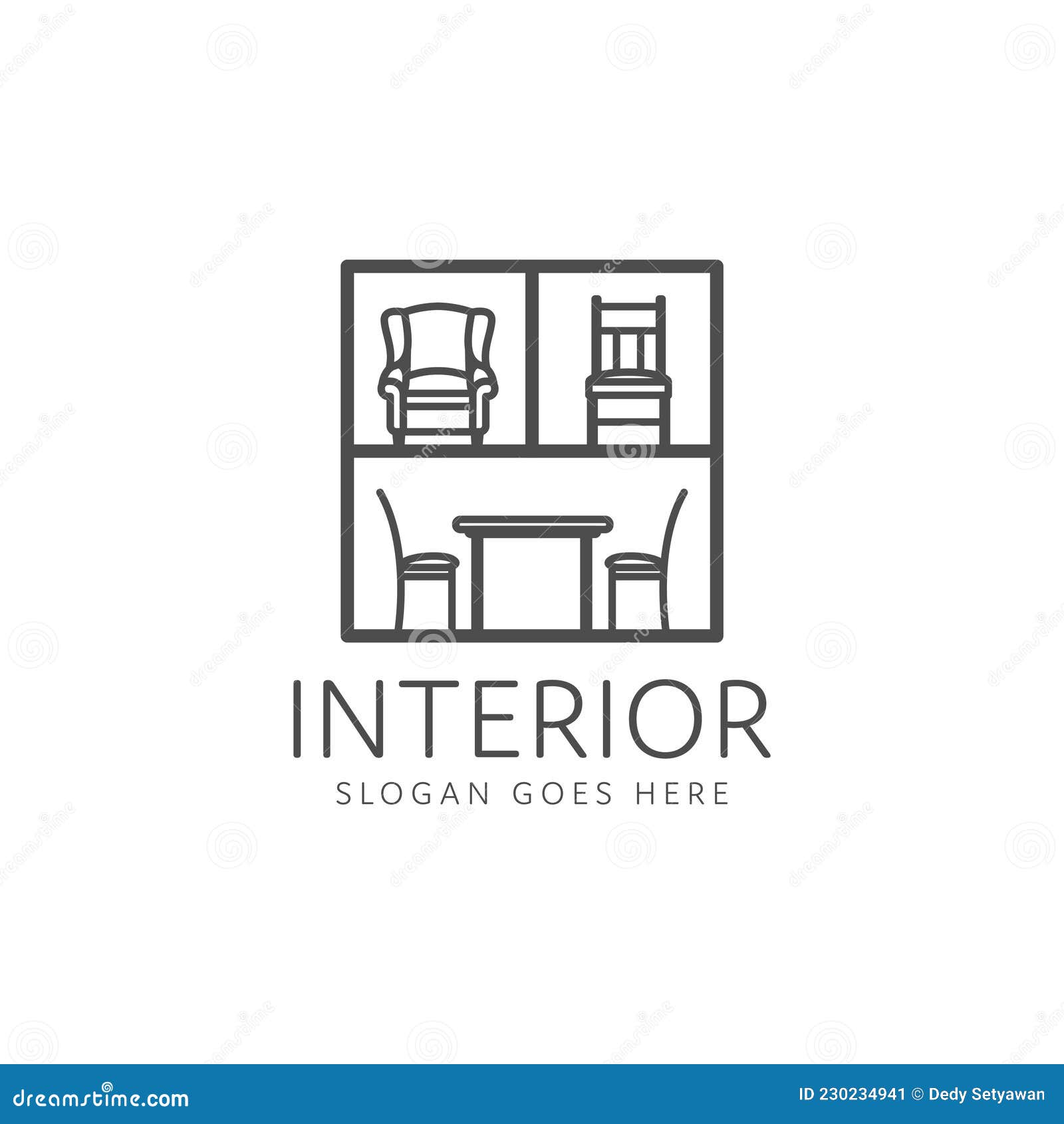 Room Decoration Interior Logo Design Stock Vector - Illustration of ...