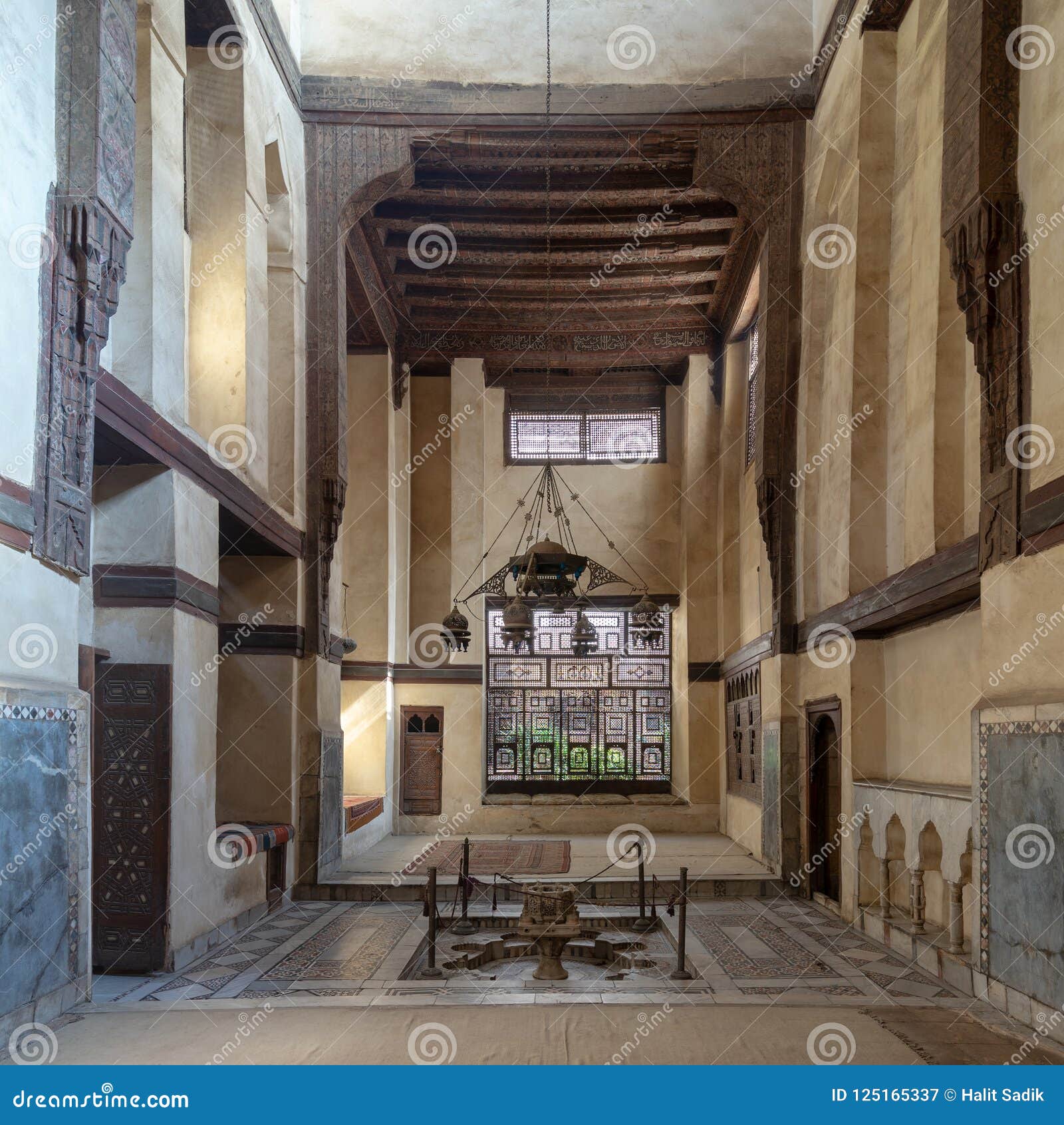 room at el sehemy house, an old ottoman era historic house in islamic cairo, built in 1648, cairo, egypt