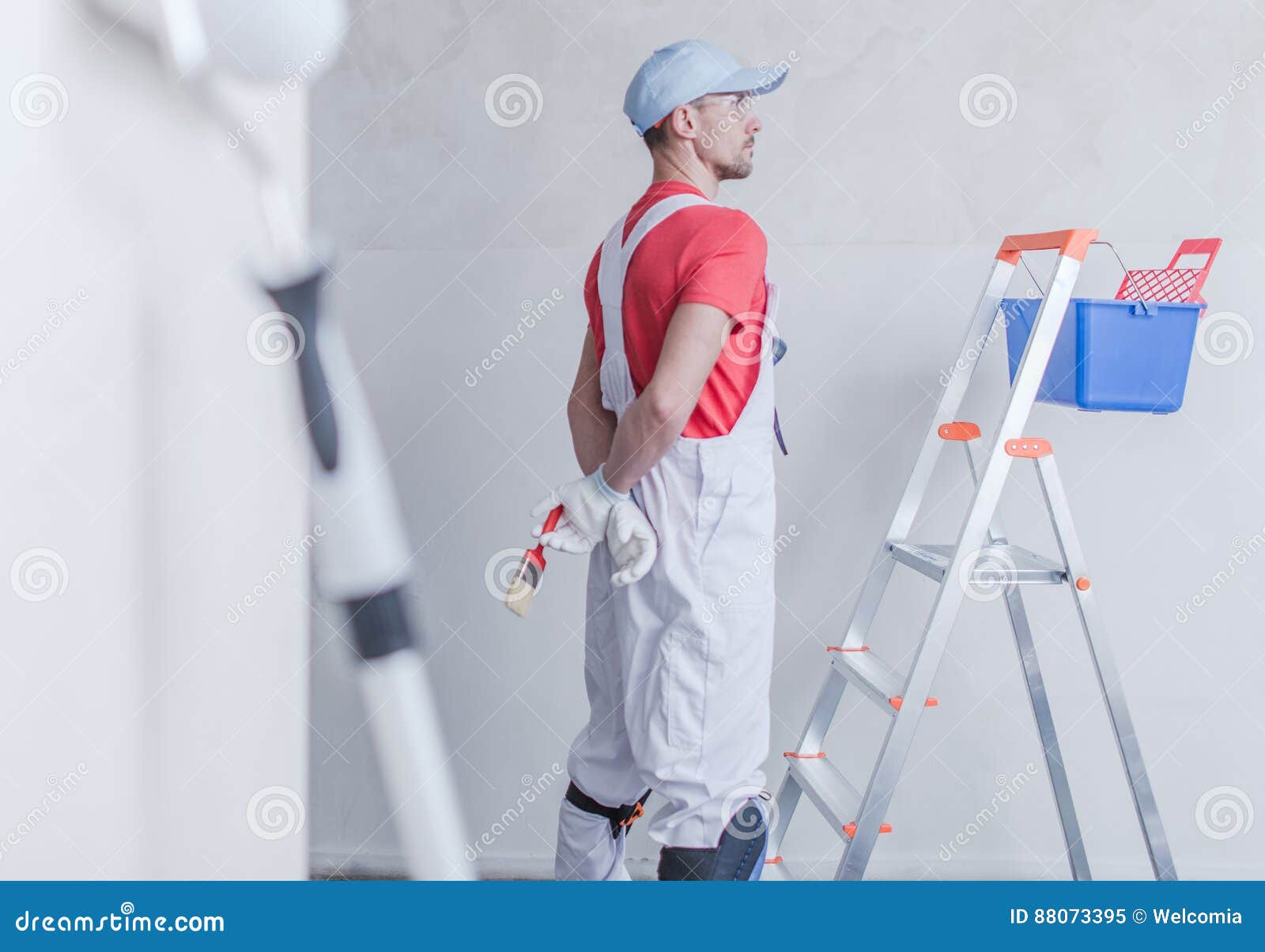 Room Painter and His Job stock image. Image of decor 88073395