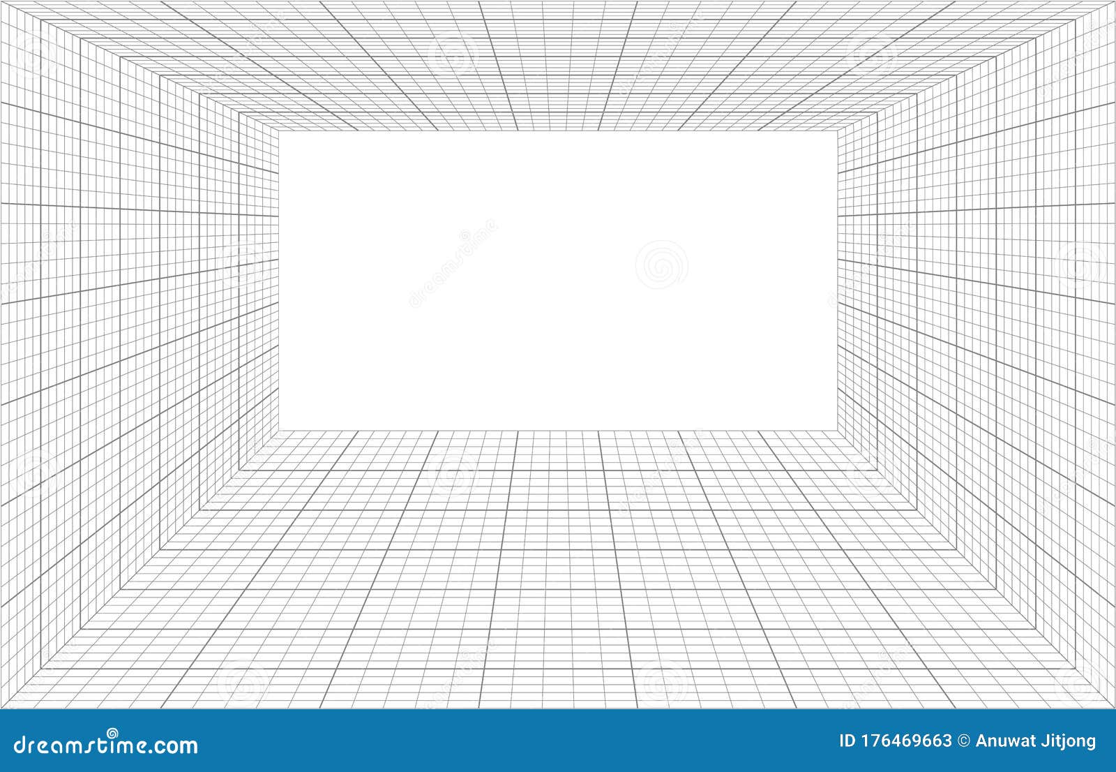 Room Perspective With Thin And Bold Grid Stock Vector - Illustration of