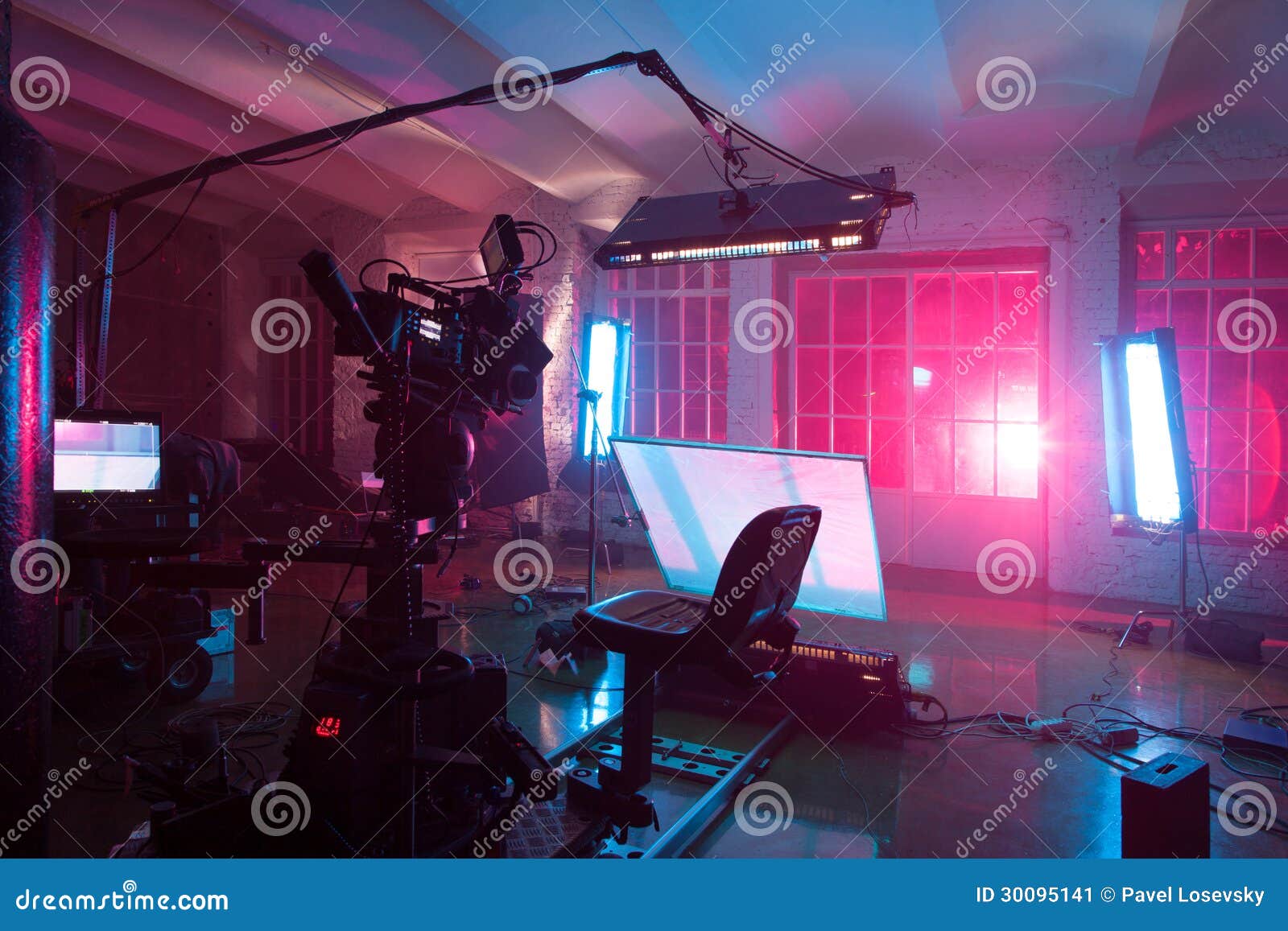 room with equipment for a film