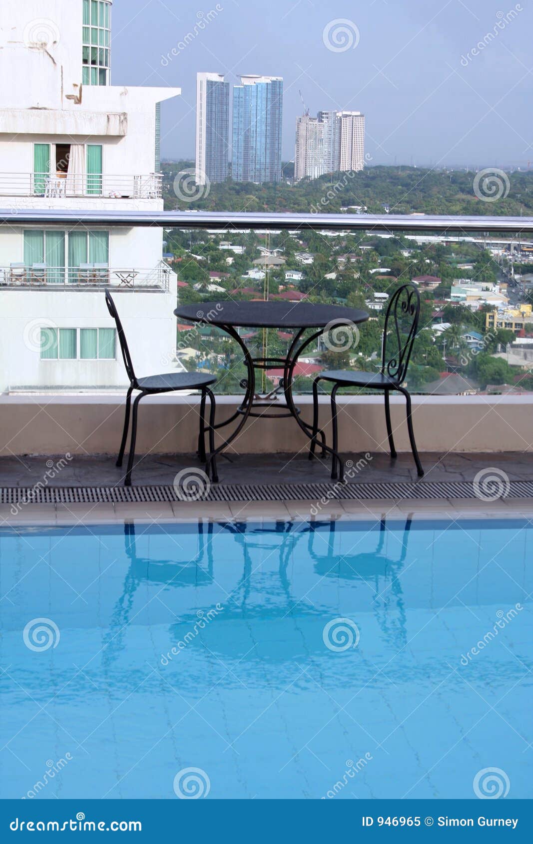 Room with a View Rooftop Swimming Pool Makati Stock Image Image of