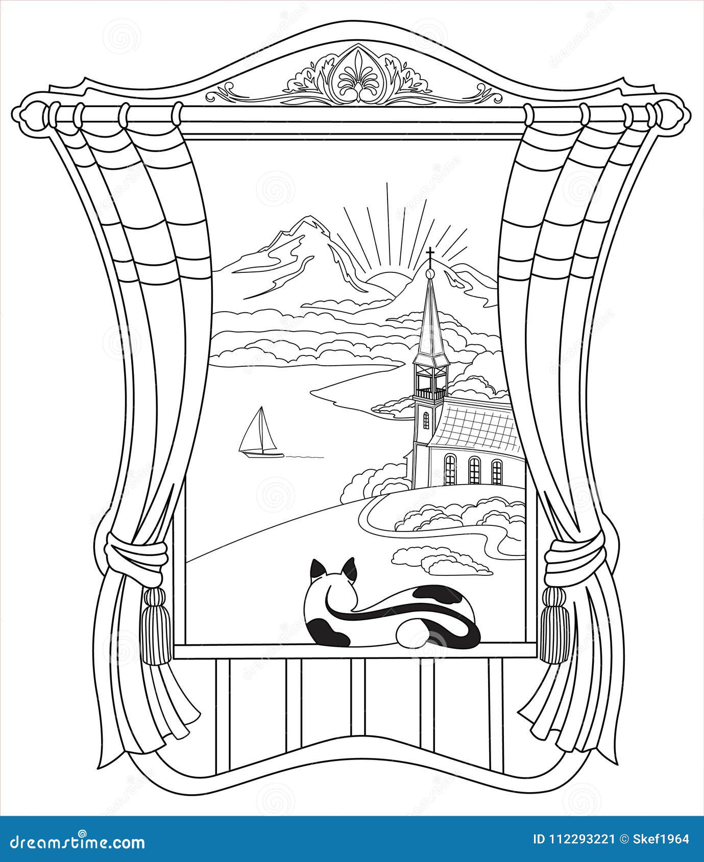images Cat Lying Down Side View Drawing https www dreamstime com room window cat lying windowsill beautiful view room window interior contour drawing image112293221