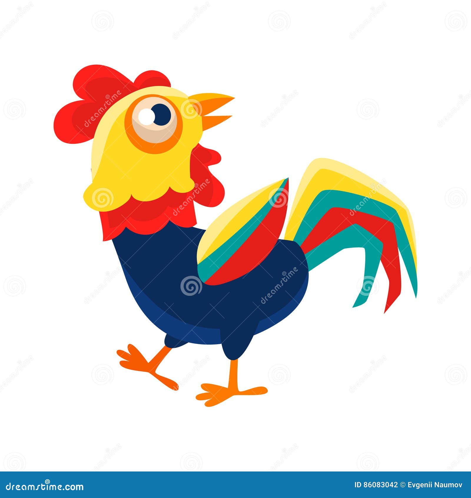 Rooster Cartoon Character Wearing Hat And Scarf ,Cock Representing Chinese  Zodiac Symbol Of New Year 2017, Stock vector