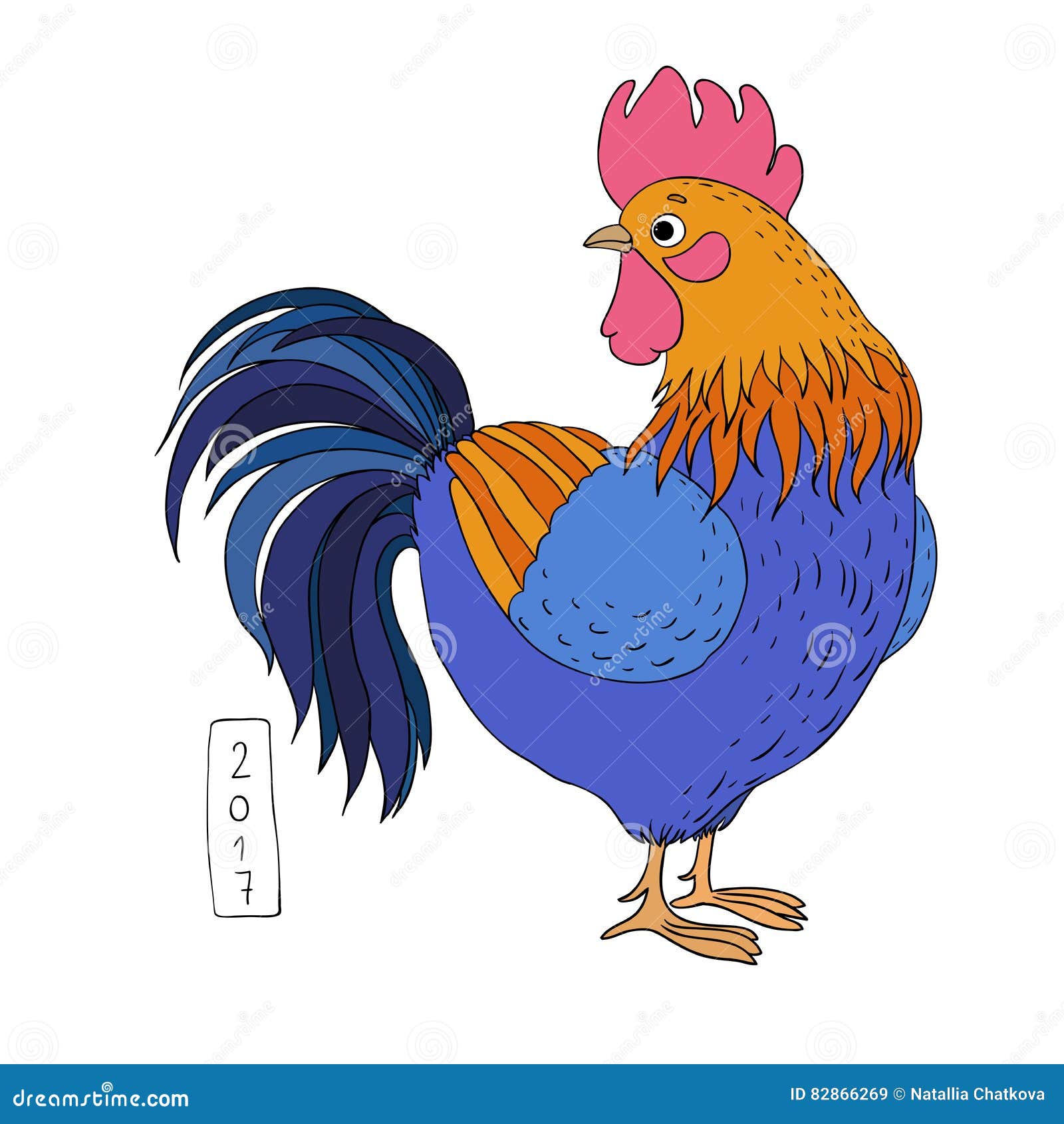 Rooster. Cartoon stock vector. Illustration of collection - 82866269