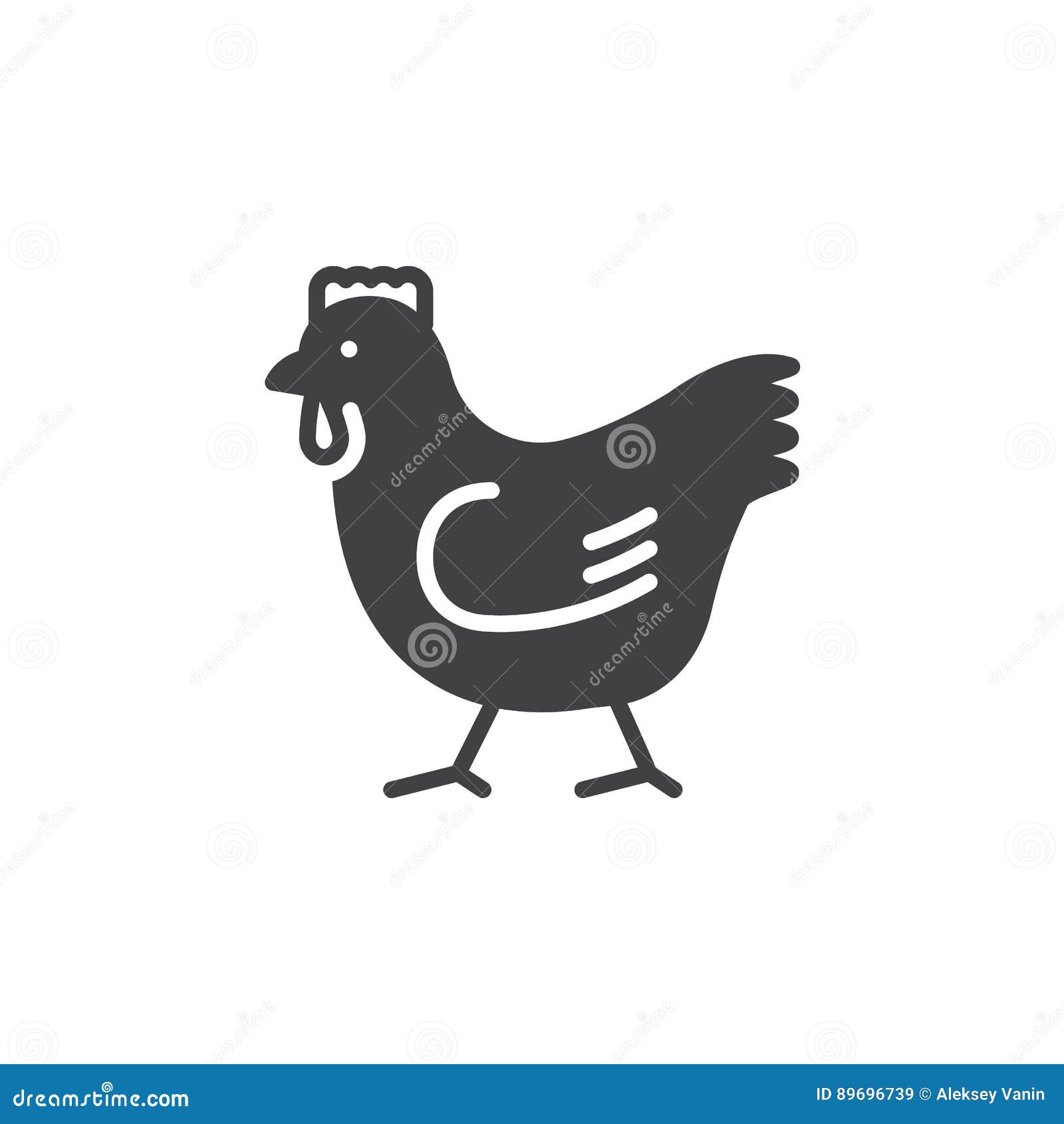 Rooster, Chicken Icon Vector, Stock Vector - Illustration of filled ...