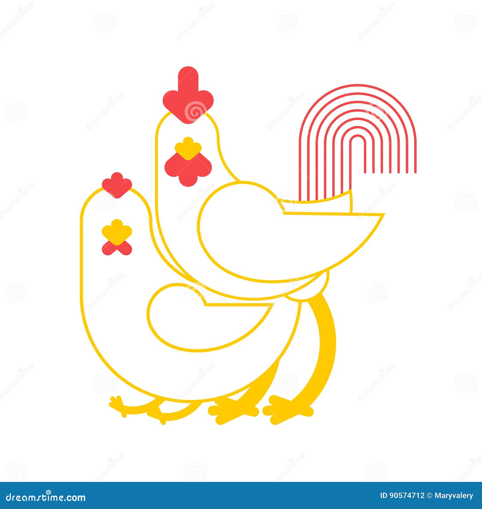 Rooster and Chicken Pairing. Farmers Bird Breeding Isolated Stock