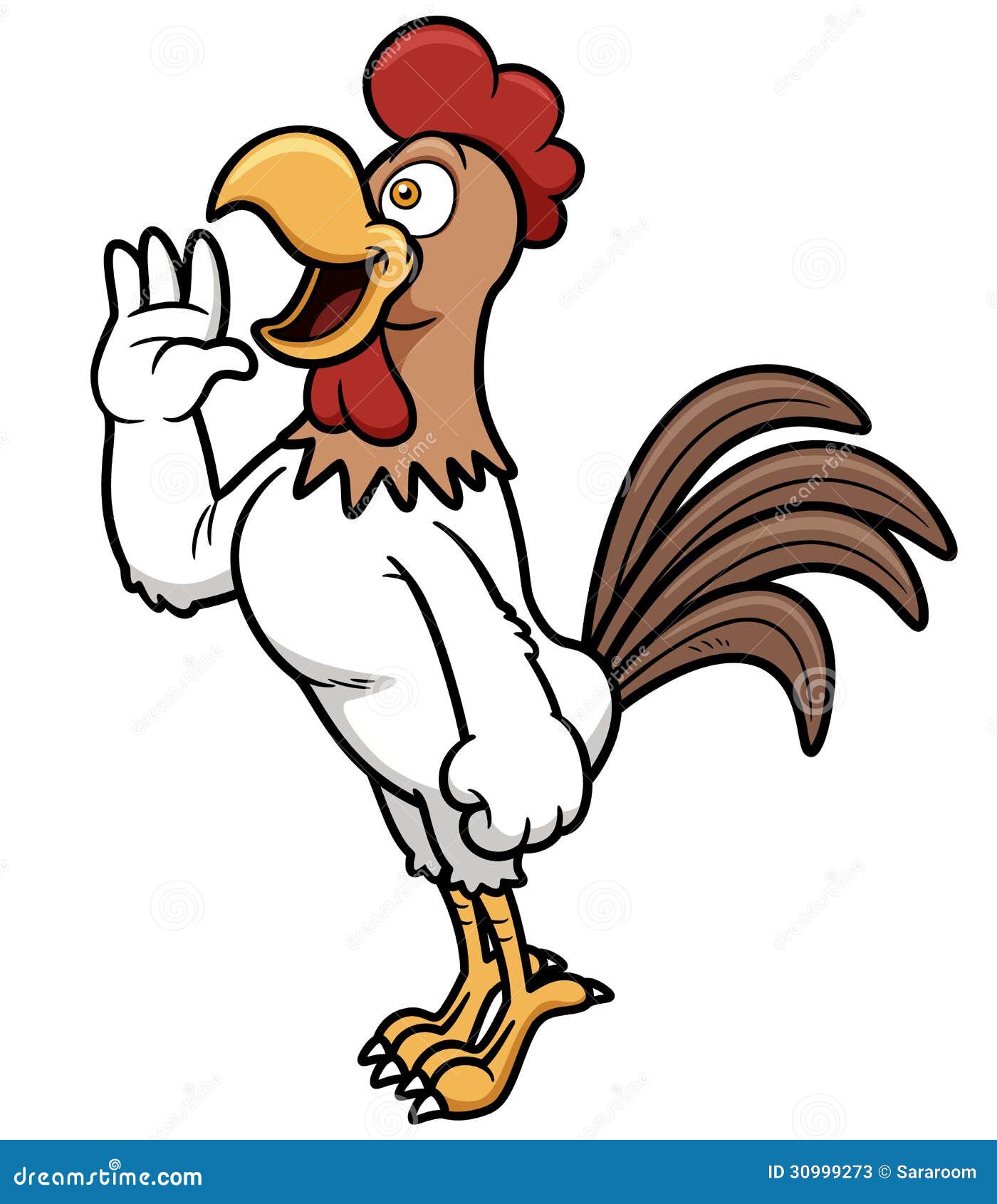 Rooster crows stock vector. Illustration of bully, poultry - 30999273