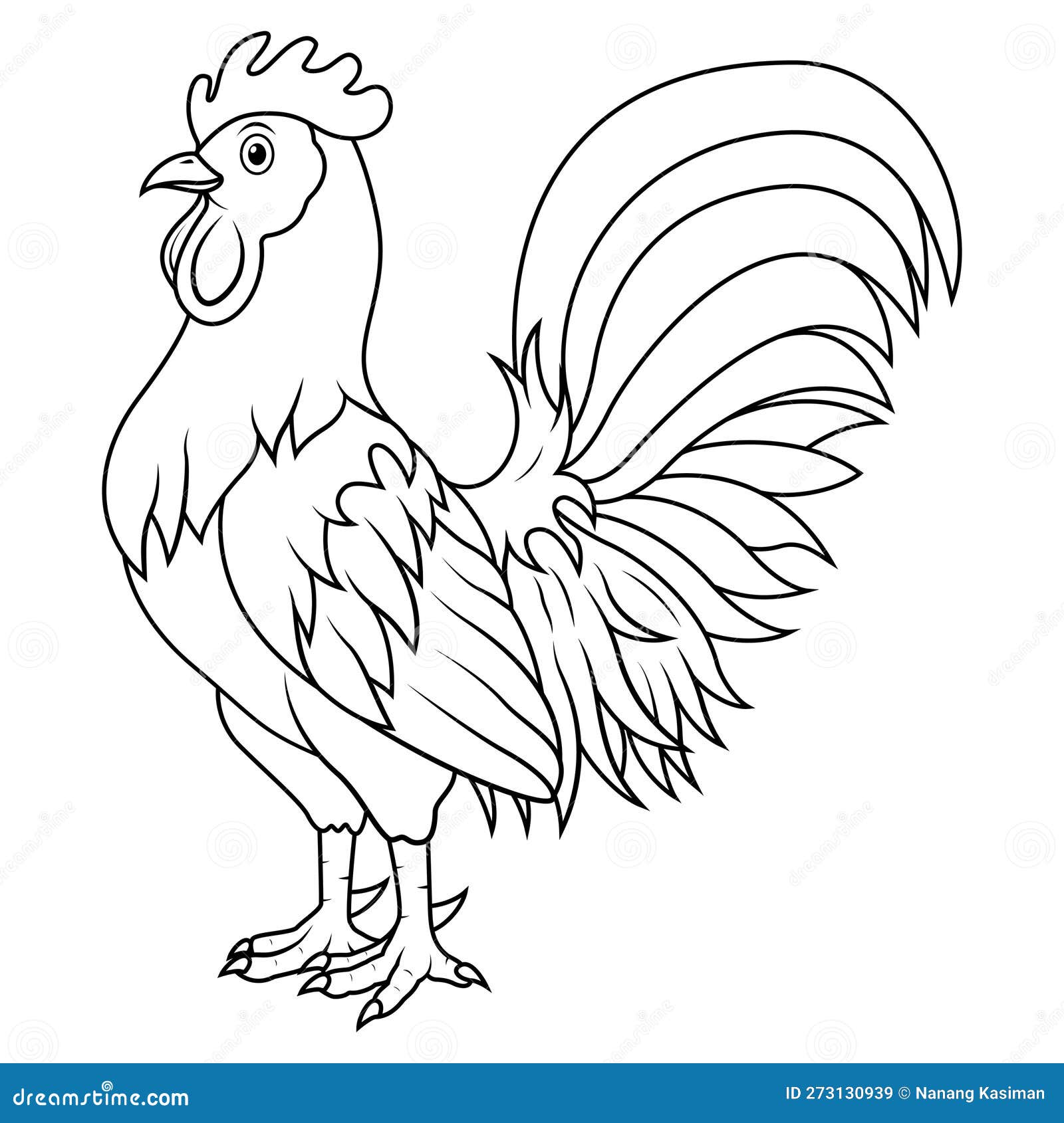 Rooster line art stock vector. Illustration of rooster 273130939