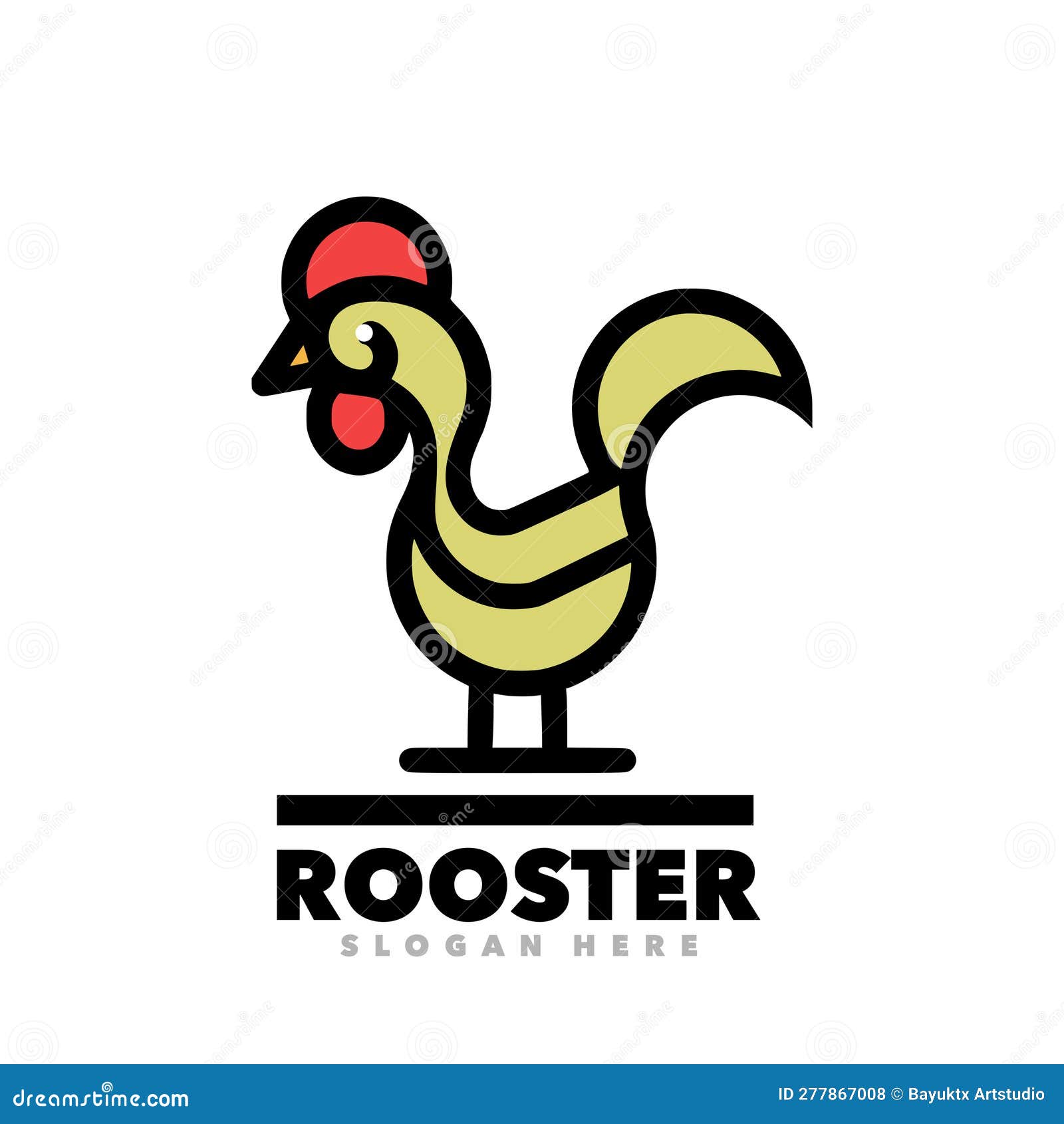 Rooster line art stock vector. Illustration of sketch - 277867008