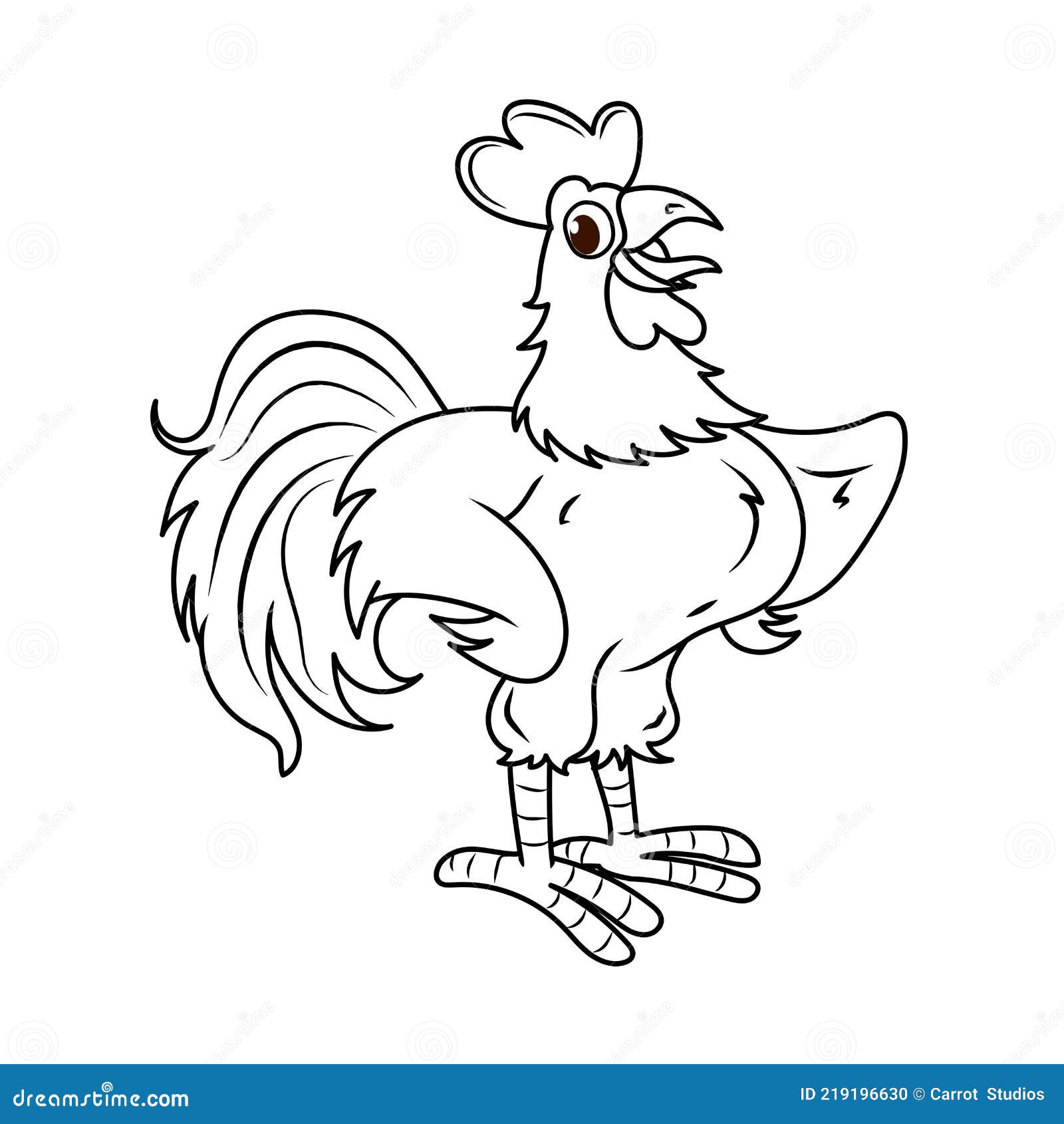 Rooster line art stock vector. Illustration of life - 219196630