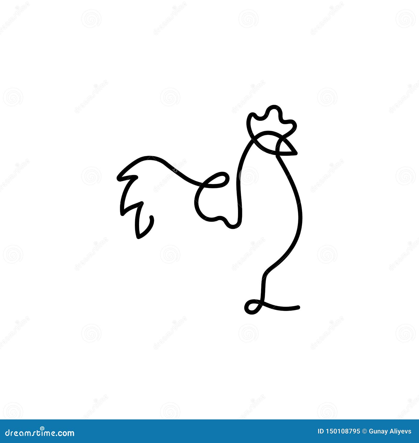 Rooster One Line Icon. Element of Animal Icon. Thin Line Icon for