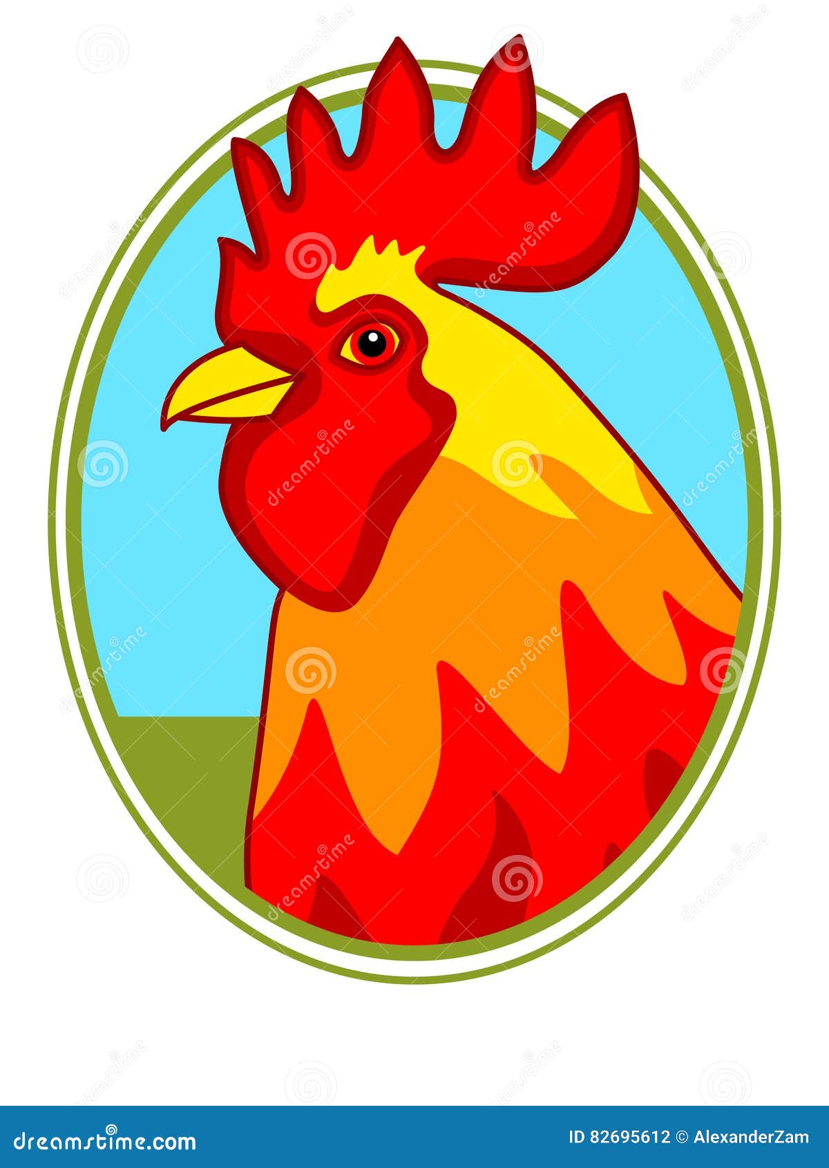 Rooster portrait icon stock vector. Illustration of rooster - 82695612