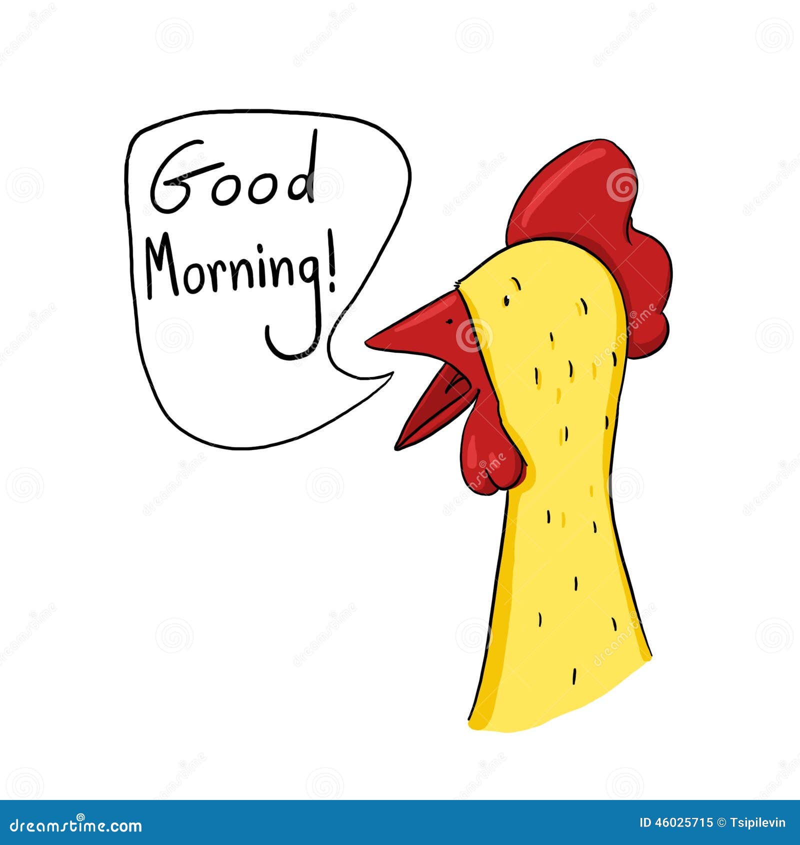 Rooster Saying Good Morning Illustration Stock Illustration
