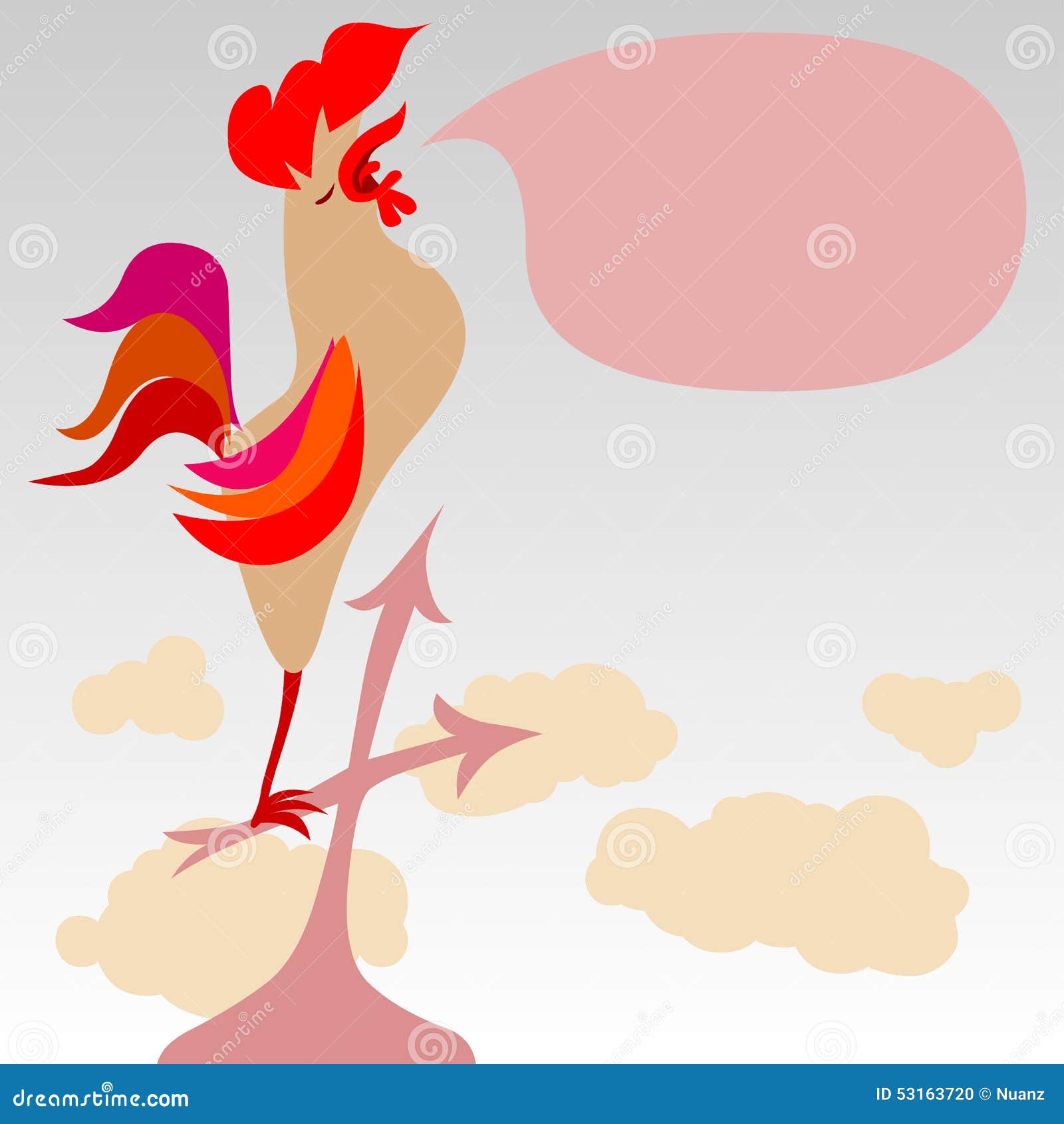 Rooster singing on a roof stock vector. Illustration of roof 53163720