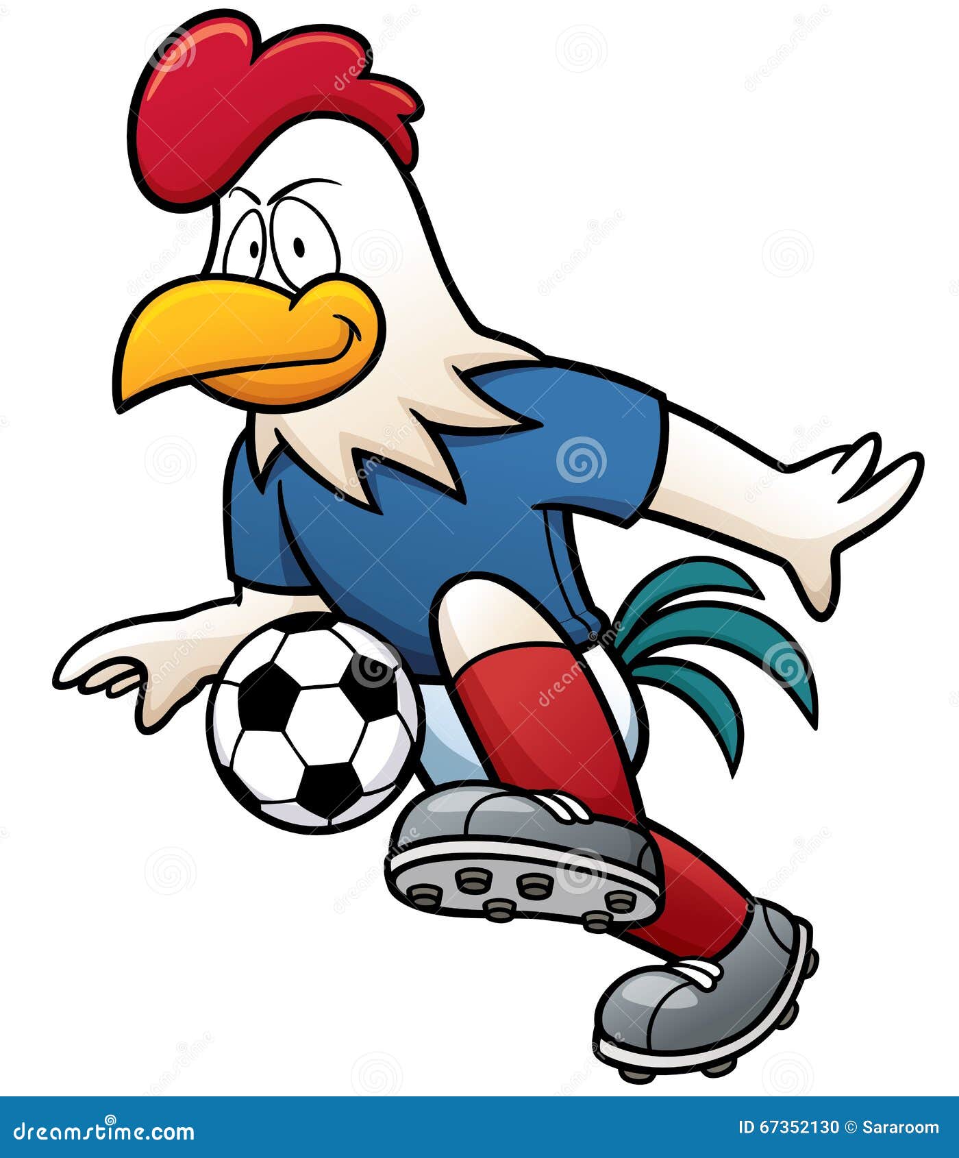Rooster Soccer Mascot Vector Illustration 46329252