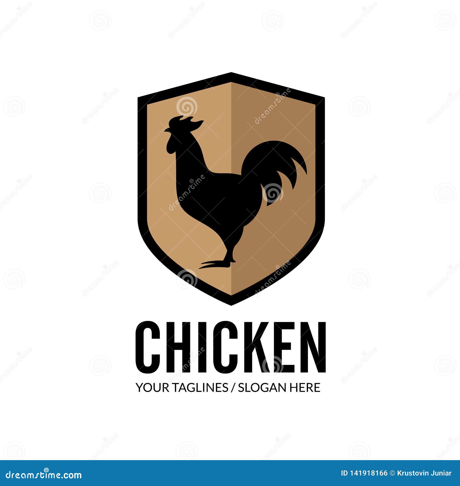 Roosters and Shield Illustration Stock Vector Illustration of