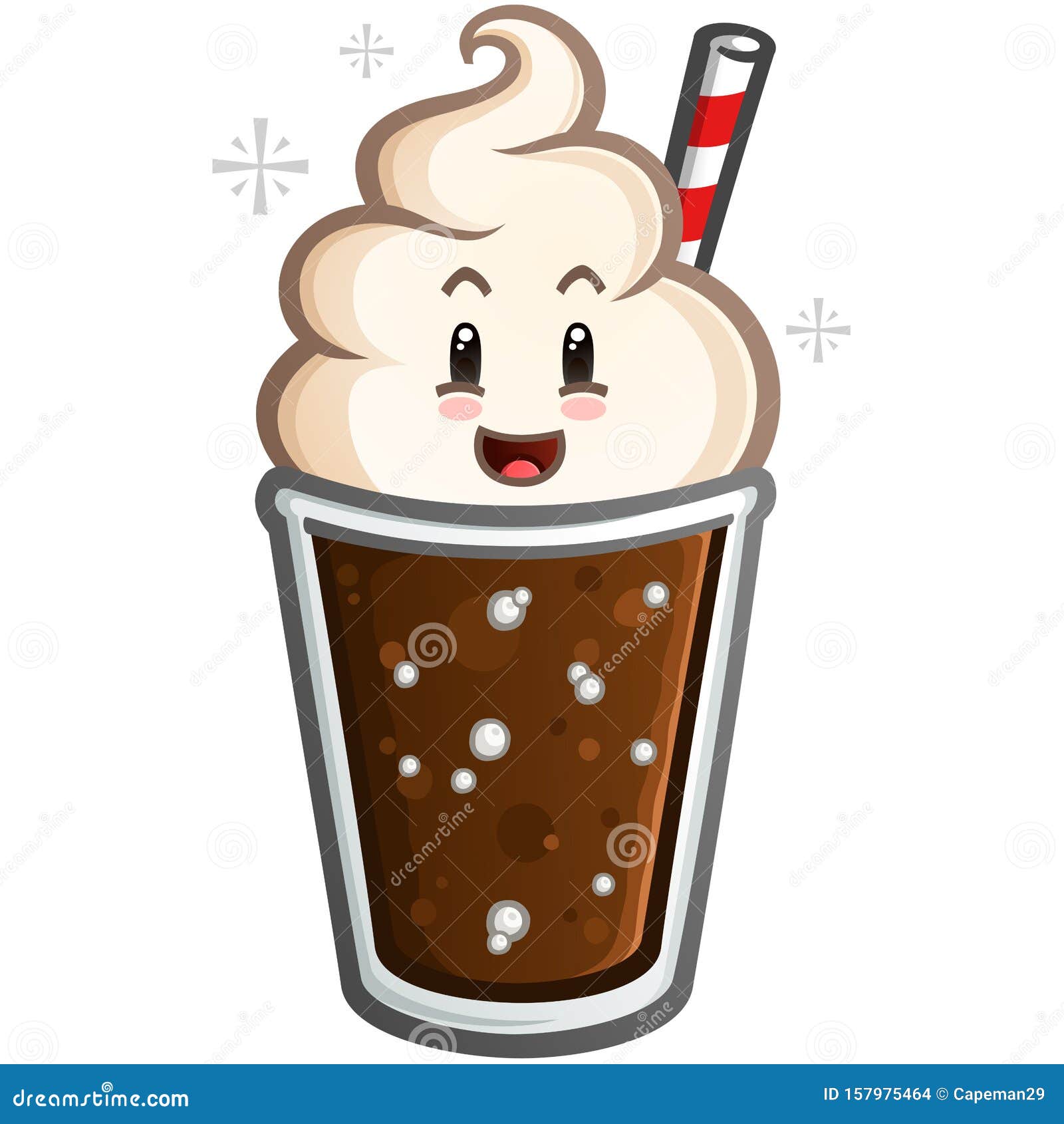 root beer float cartoon character mascot