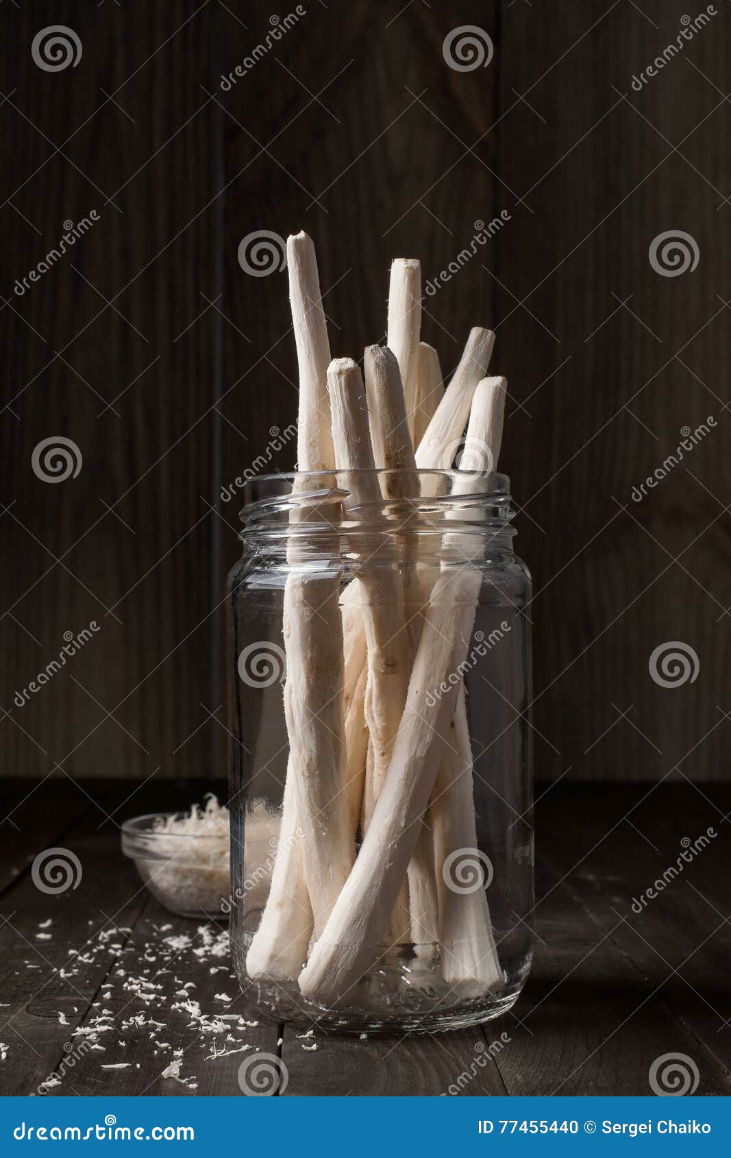 Roots of Horseradish in a Glass Jar Stock Photo Image of horseradish