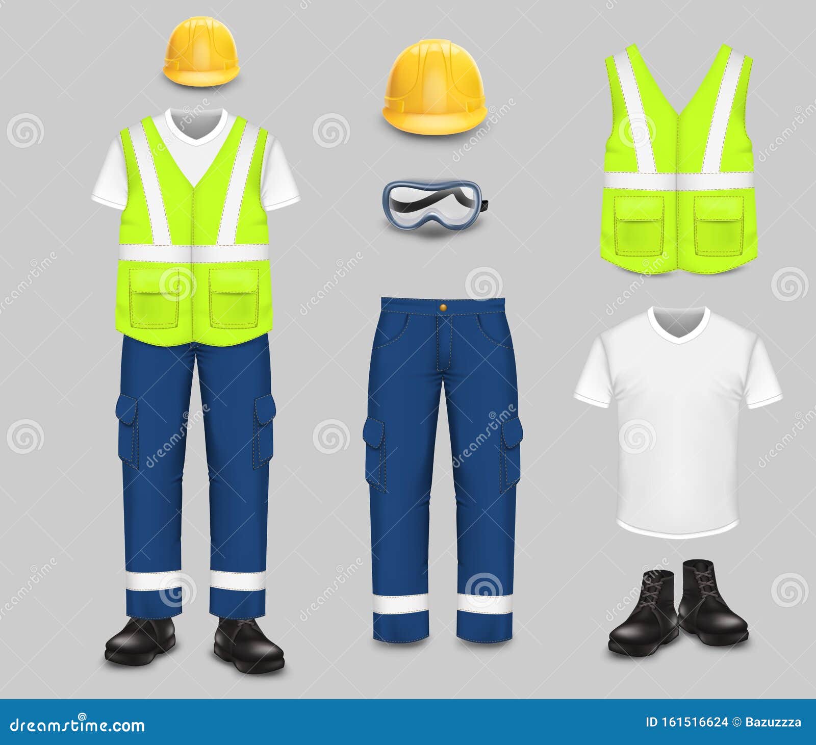 Ropa de trabajo y conjunto uniforme ilustración vectorial aislada