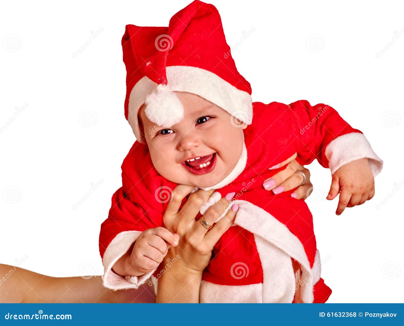Ropa Del Bebé Para Los Sombreros De Papá Noel Que Llevan Cabo La Navidad Foto de archivo - Imagen de muchacho, traje: 61632368