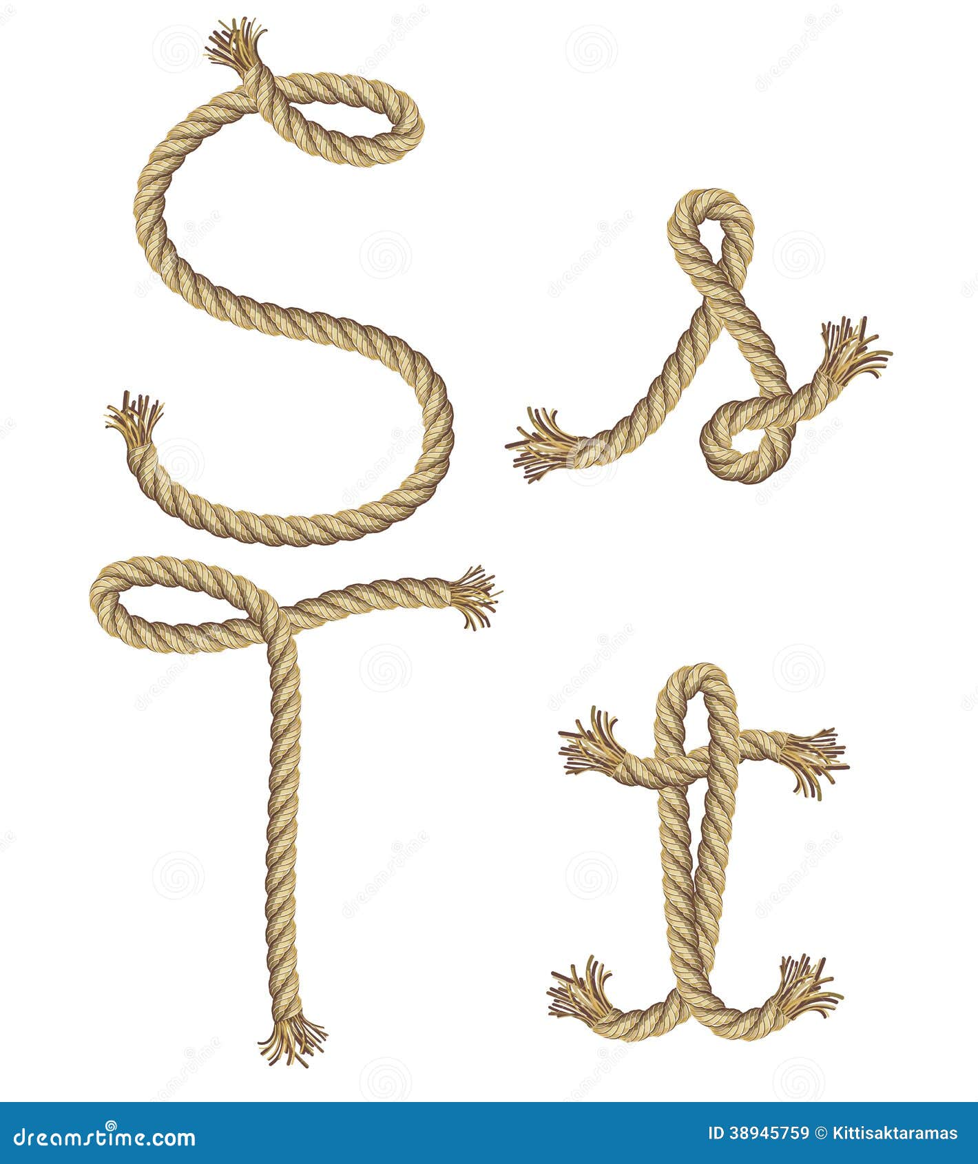 Rope Alphabet. Illustration Stock Vector Illustration of cable, style