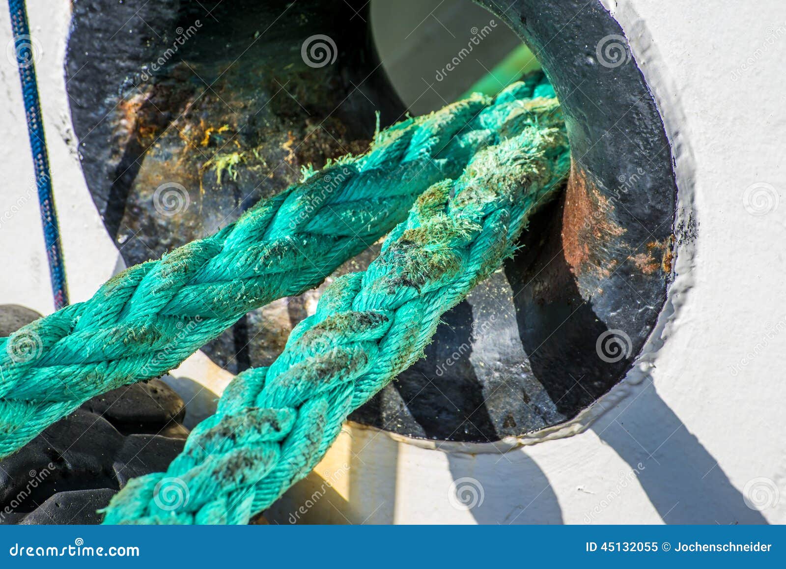 Rope with anchored ship stock image. Image of ocean, metal 45132055