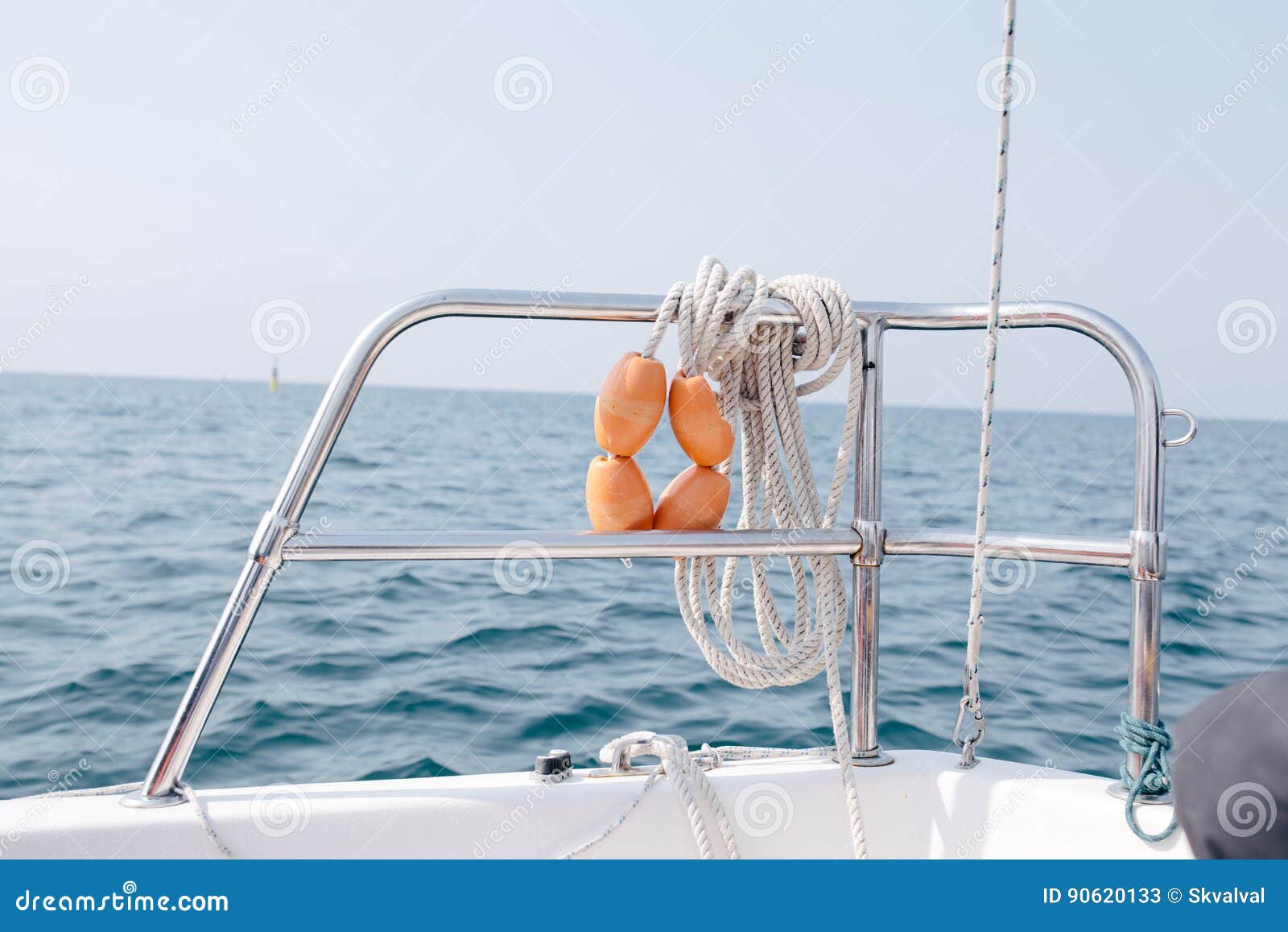 Rope on board a yacht stock image. Image of action, sail 90620133