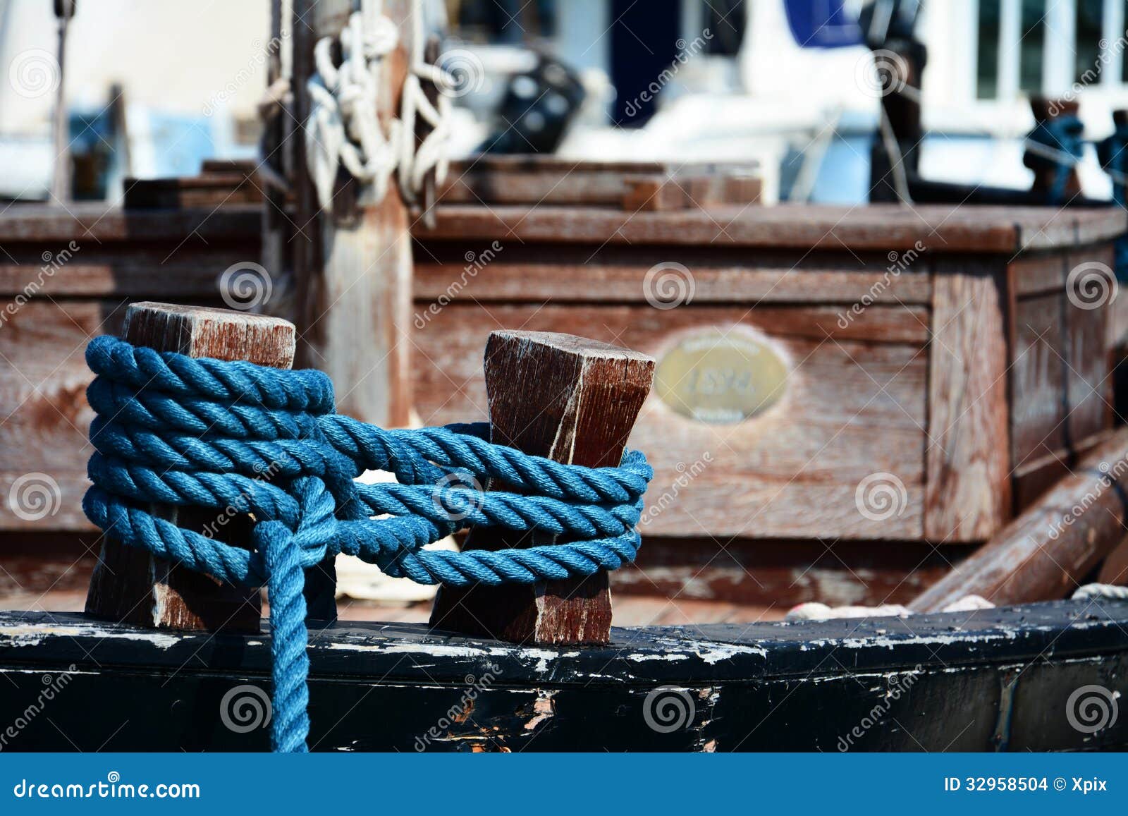Rope on boat from 1894 stock photo. Image of croatia 32958504