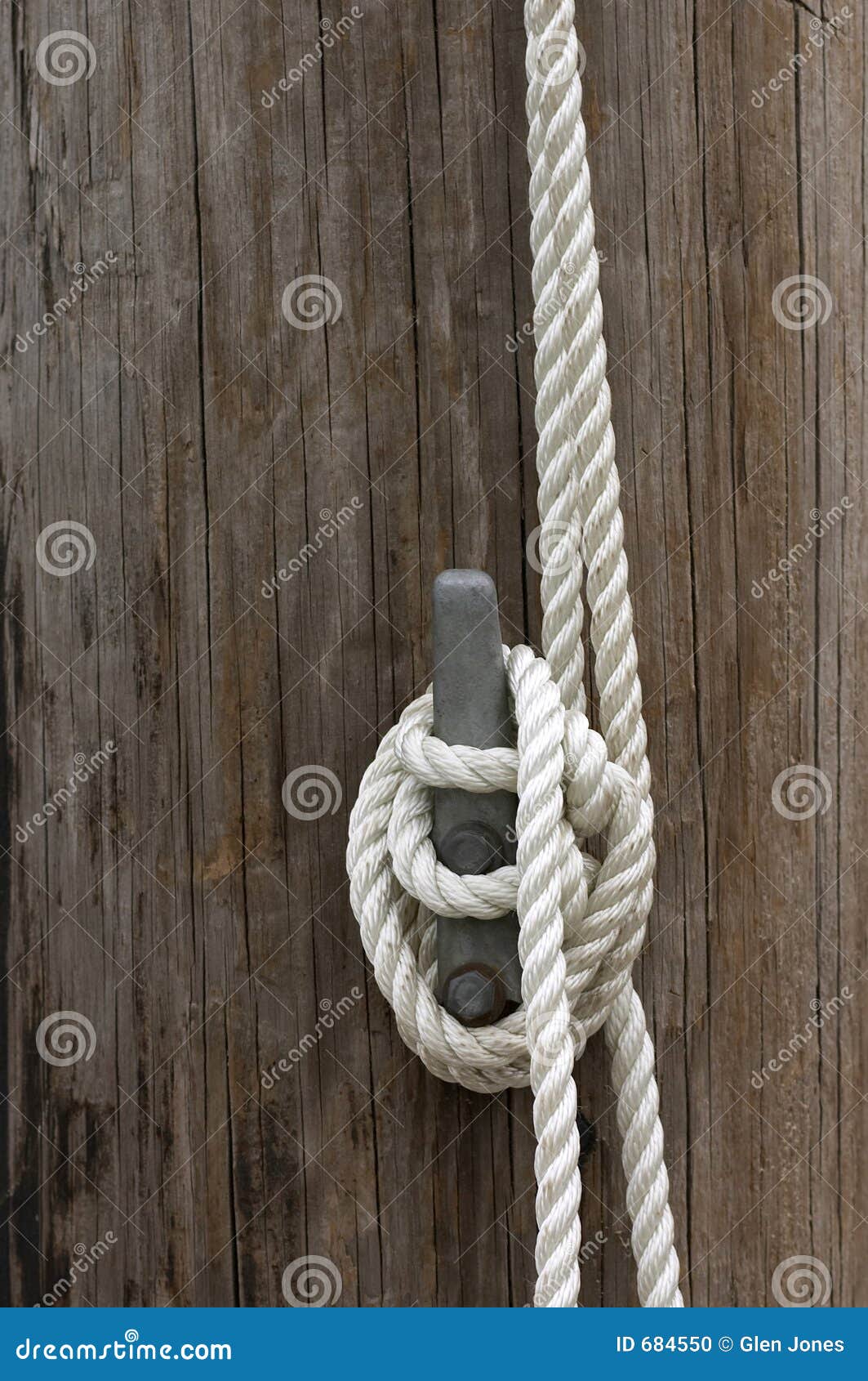 Rope on cleat stock photo. Image of ship, pier, rustic 684550
