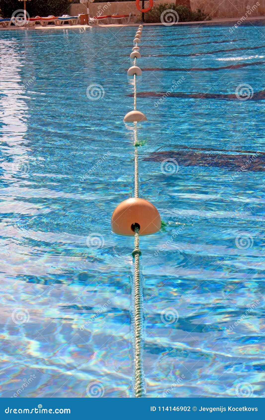 Rope Floats in The Swimming Pool Separate The Pool Safety Rope