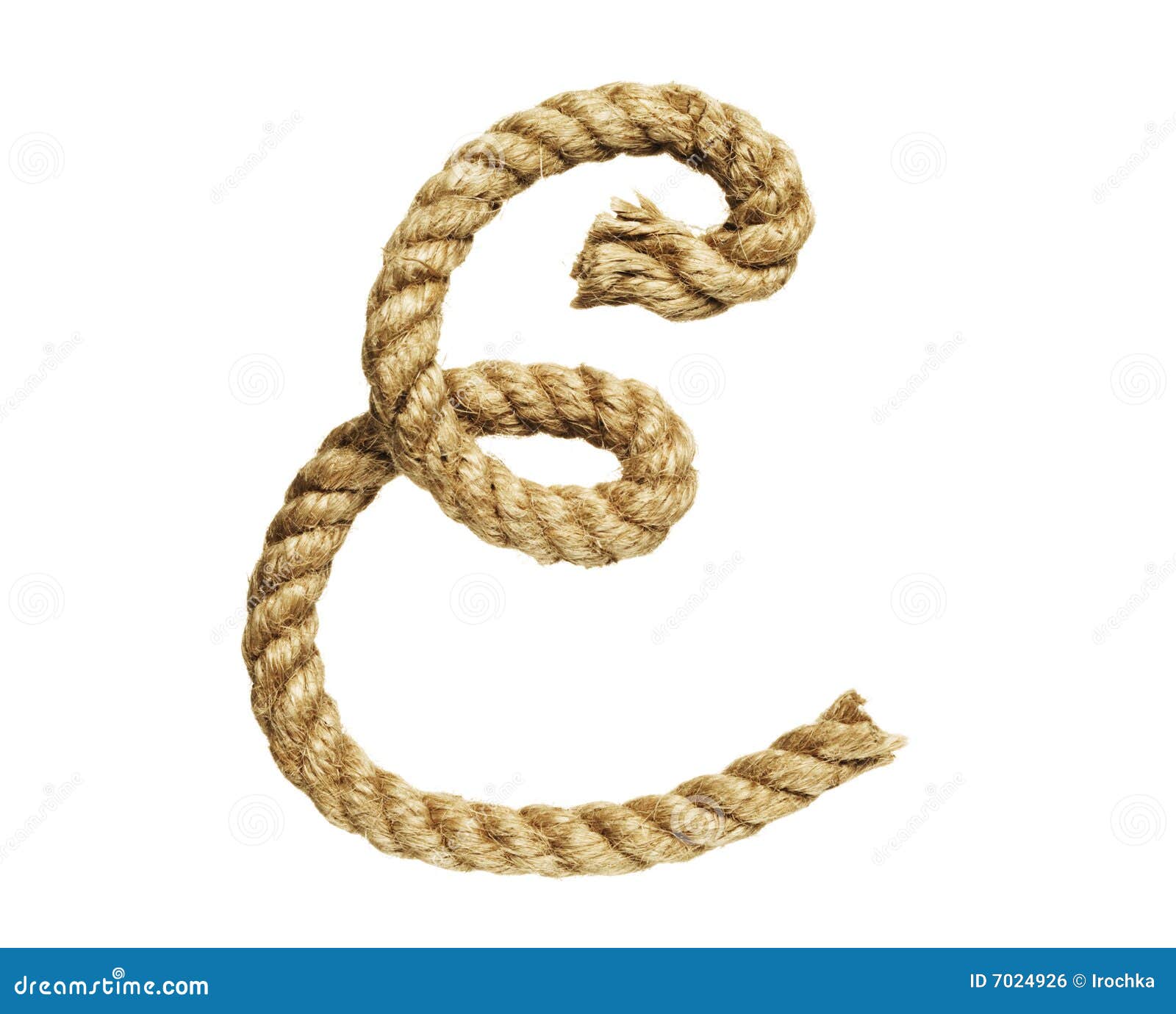 rope forming letter e