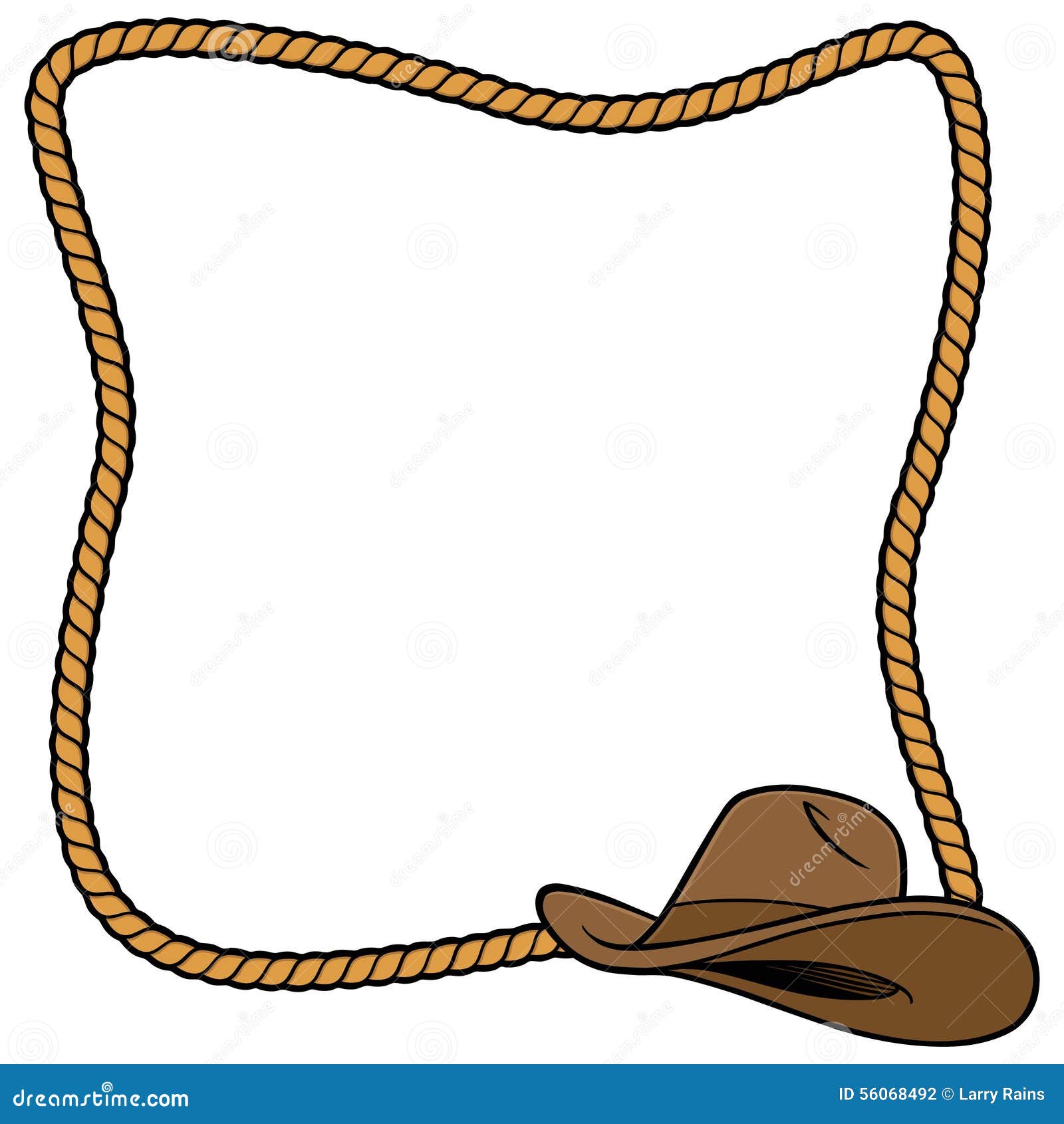 rope frame and cowboy hat