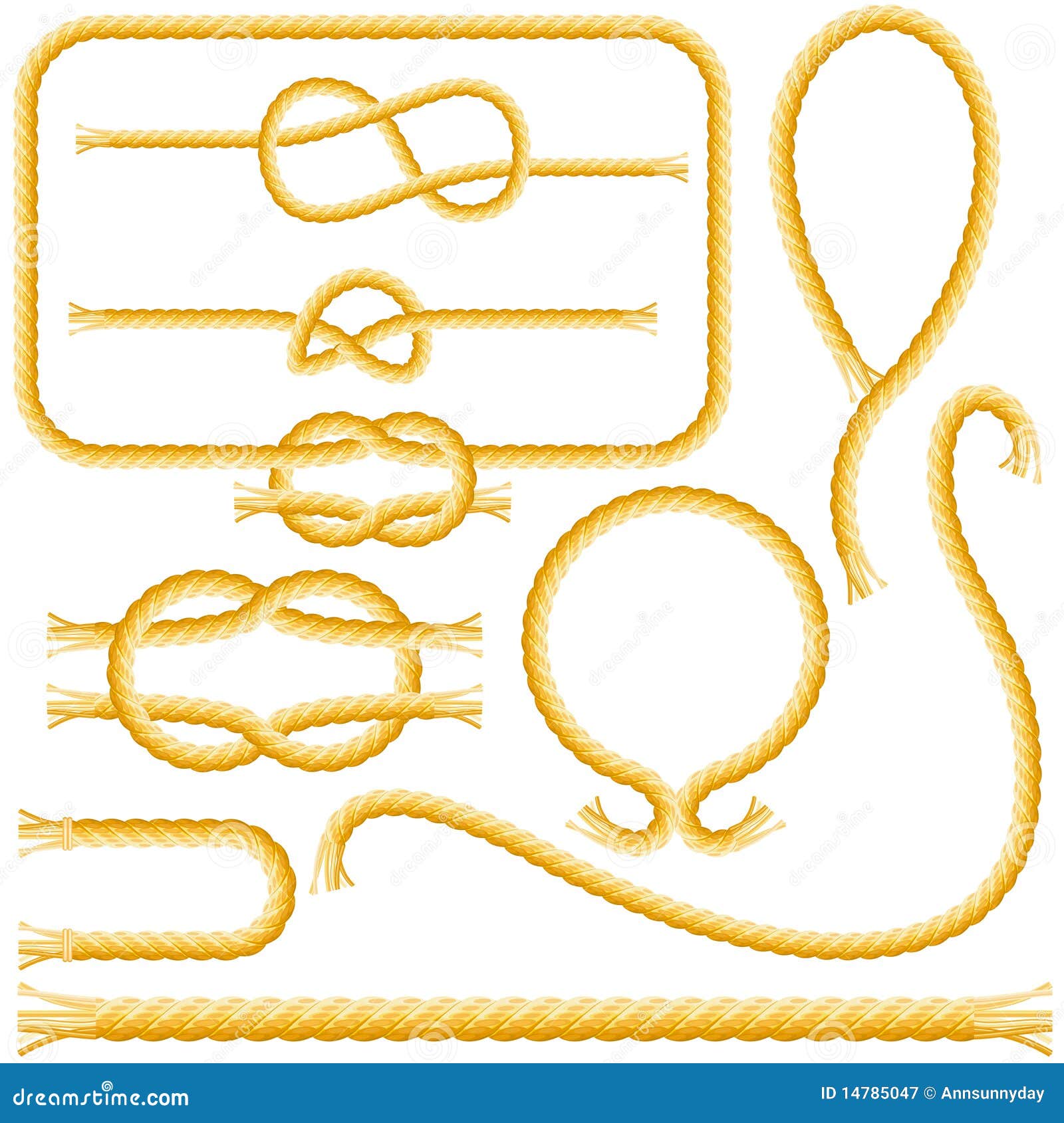 Rope frames and knots stock vector. Illustration of line 14785047