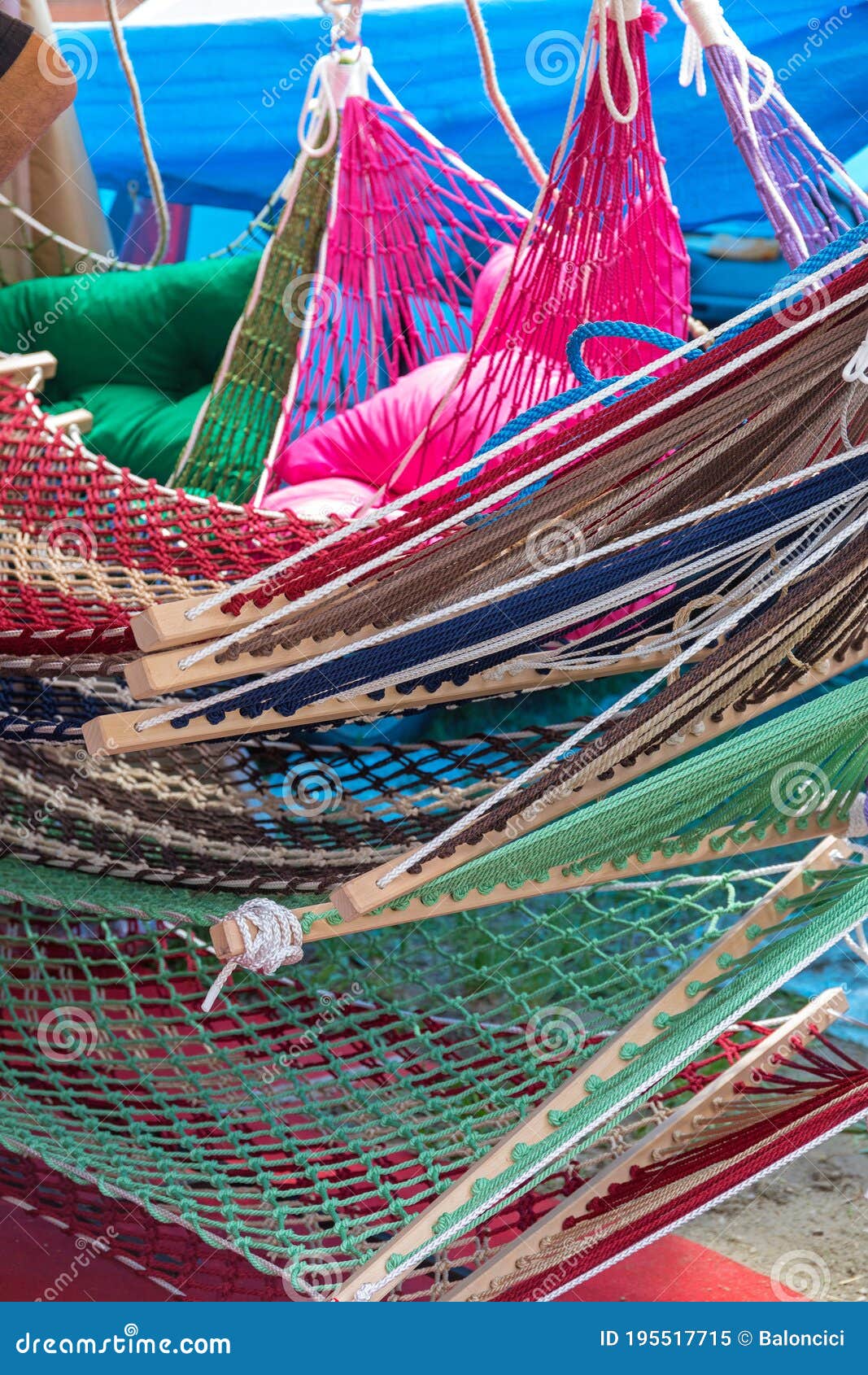Rope Hammocks stock image. Image of relax, objects, rope 195517715