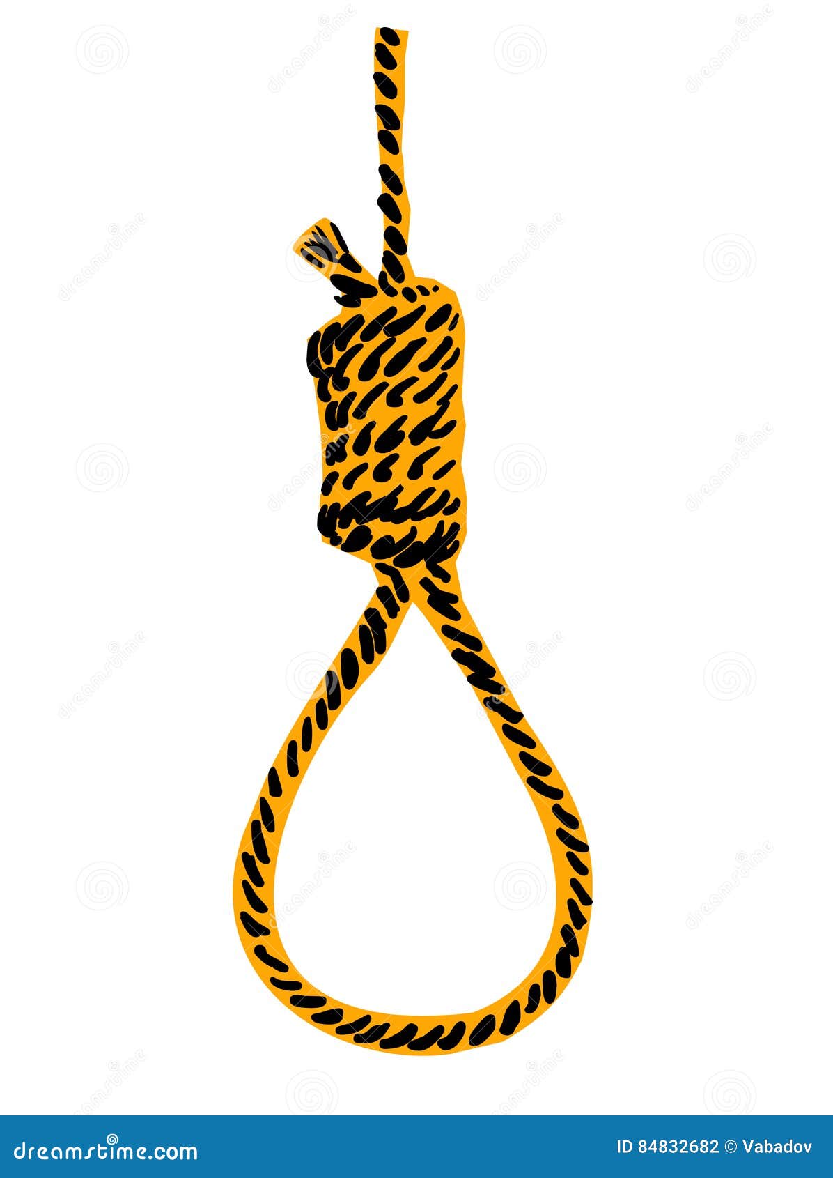 Rope with Hangman& X27;s Knot Stock Vector Illustration of cord