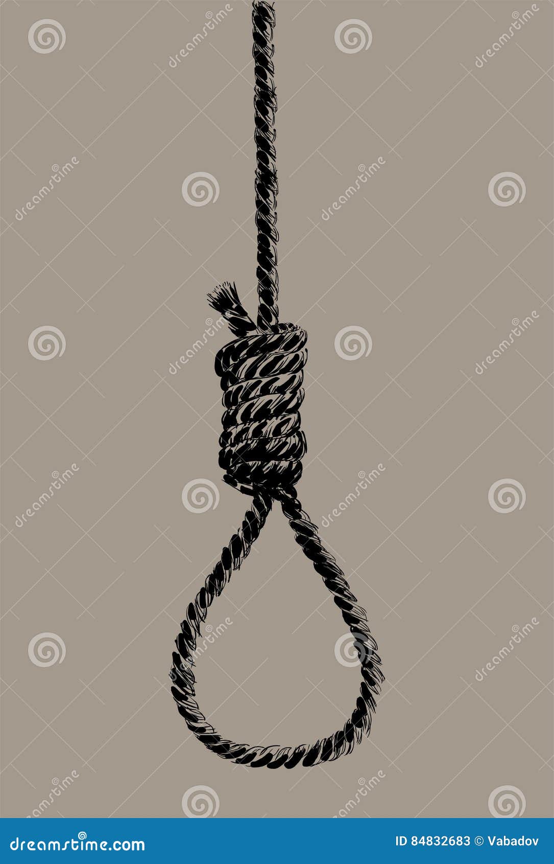 Rope with Hangman& X27;s Knot Stock Vector Illustration of object