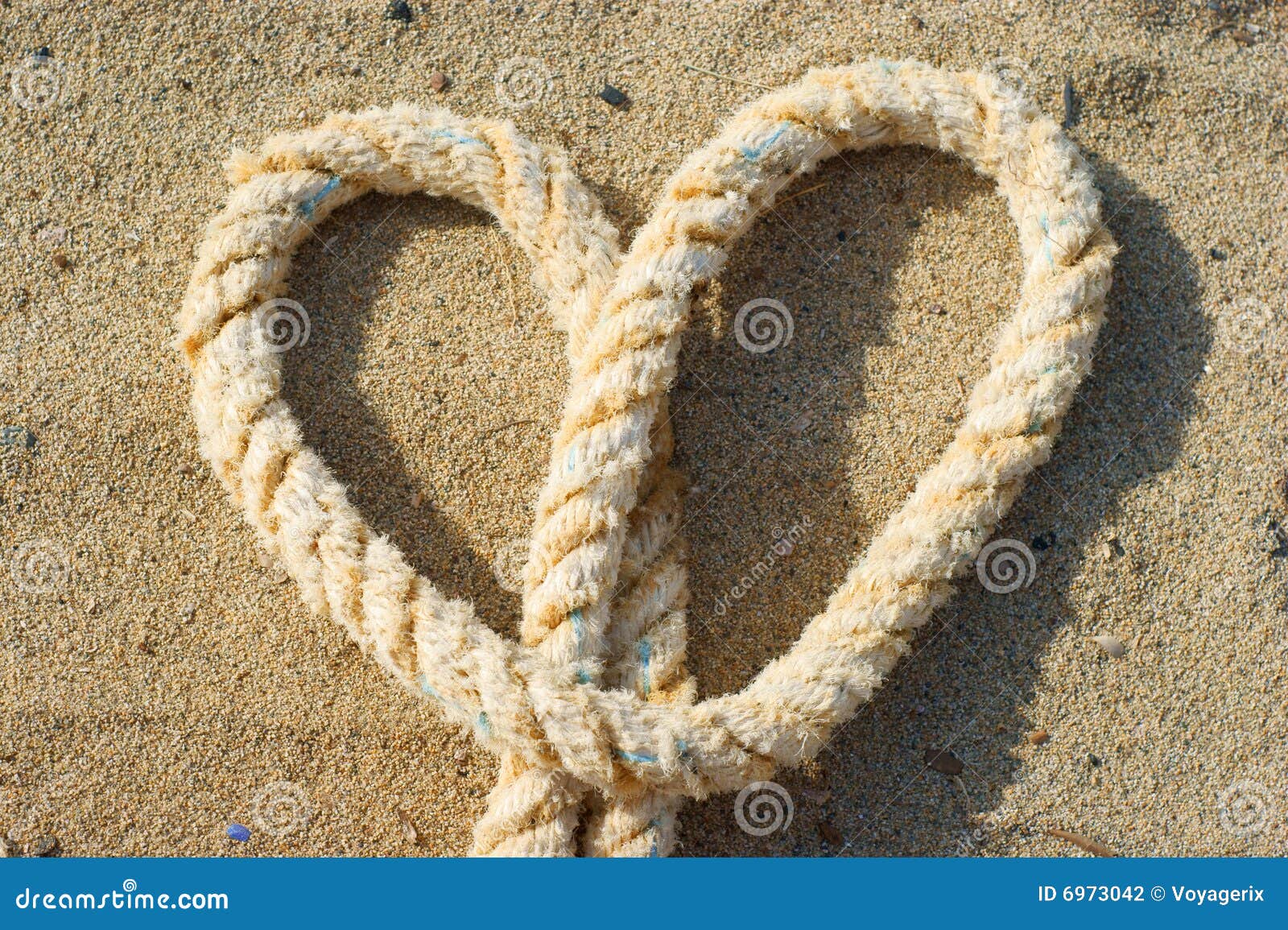 Rope with a heart knot stock photo. Image of textile, heart 6973042