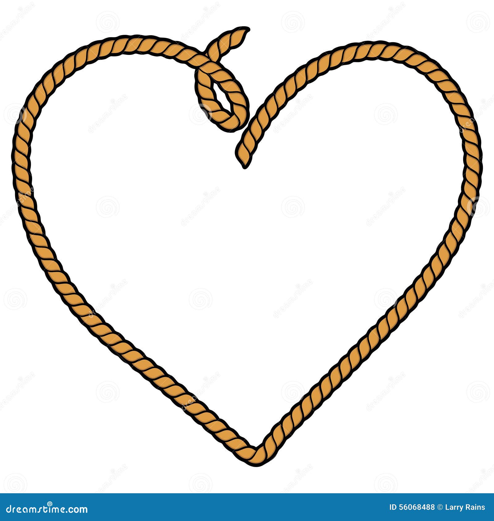 Rope Heart stock vector. Illustration of cowboy, element ...