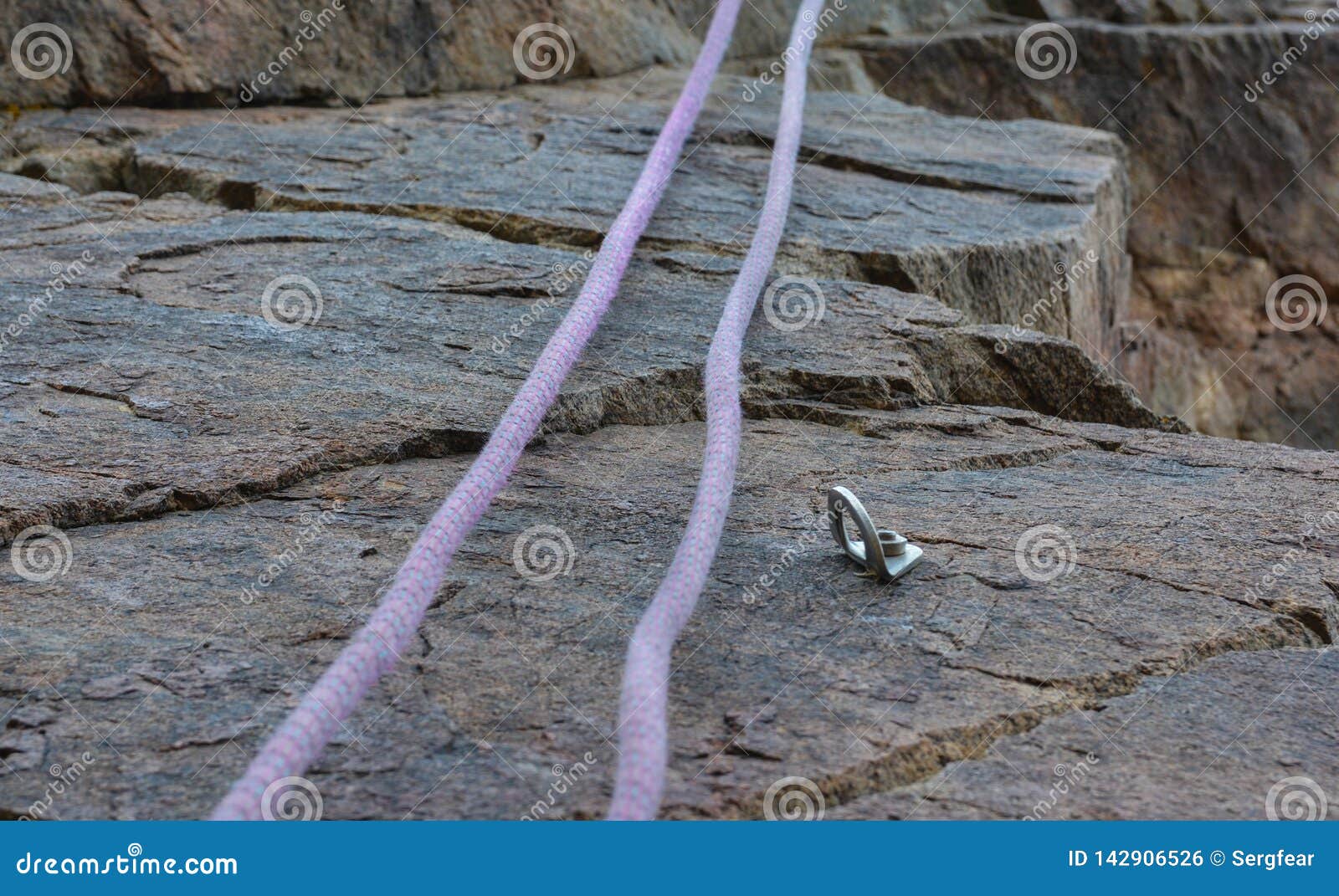 Rope and Hook on the Rock Climbing Stock Photo Image of danger