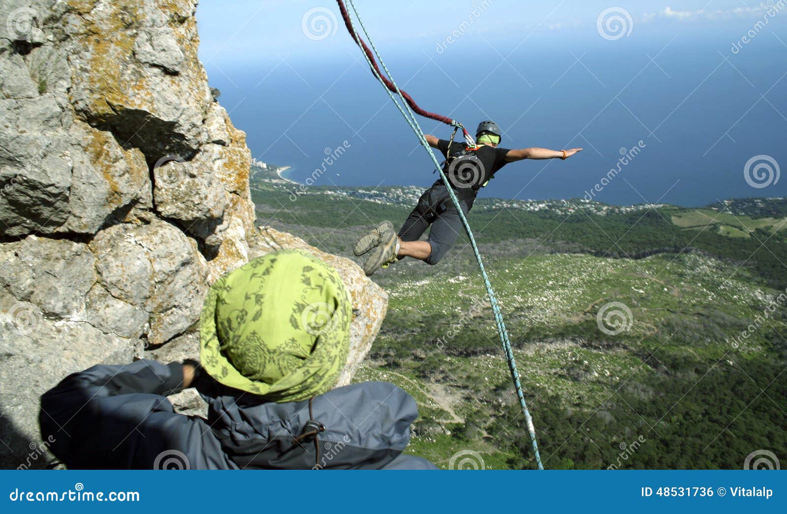 Rope Jumping.Bungee Jumping. Stock Photo Image of adrenalin