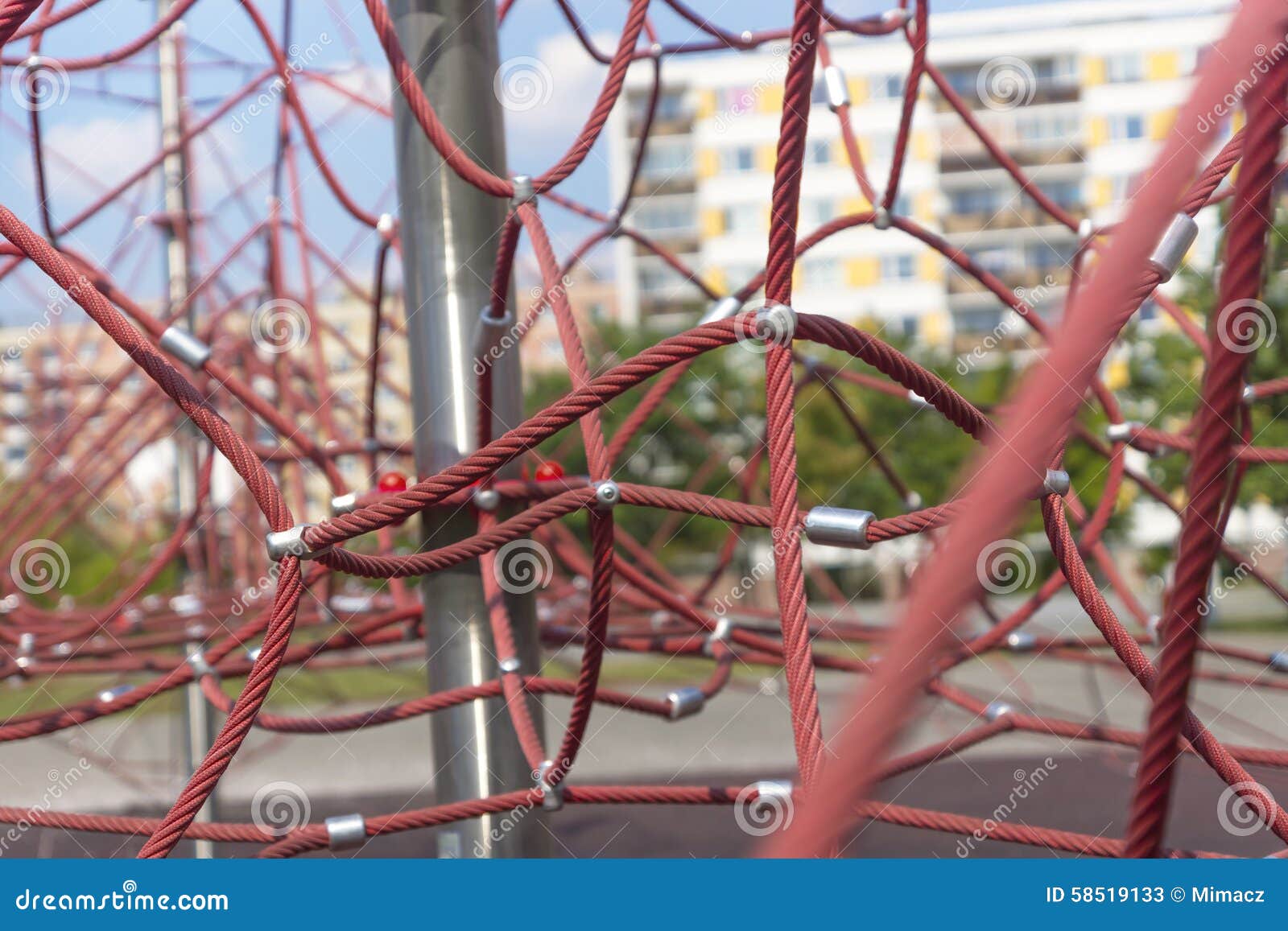 Rope jungle gym in town stock image. Image of expression 58519133
