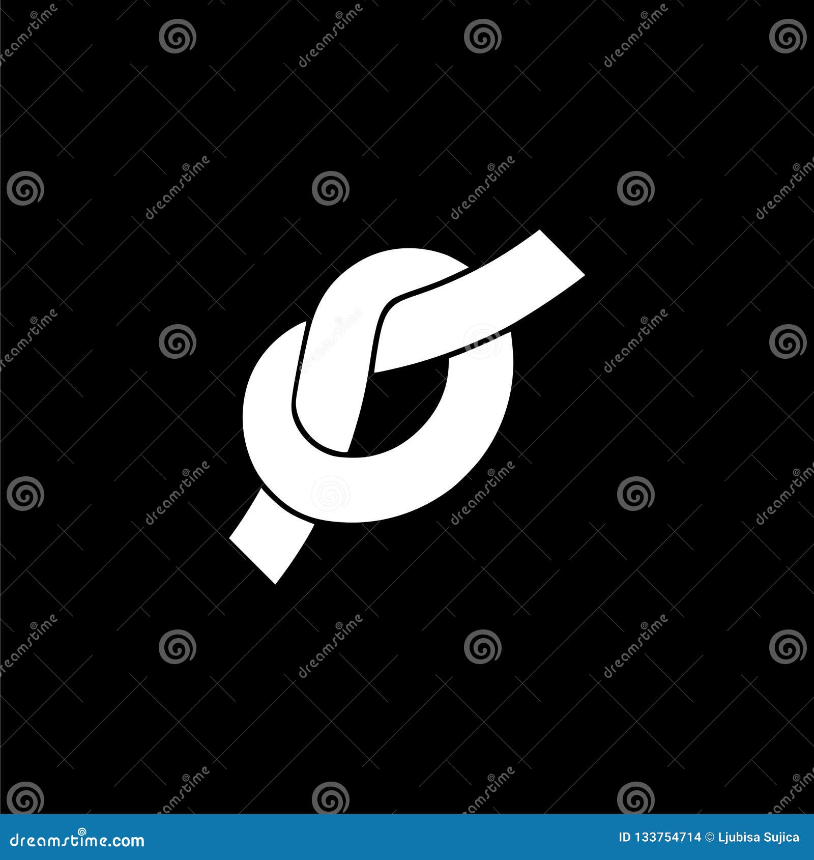 Rope Knot Icon or Logo on Dark Background Stock Vector Illustration of ornate, label 133754714