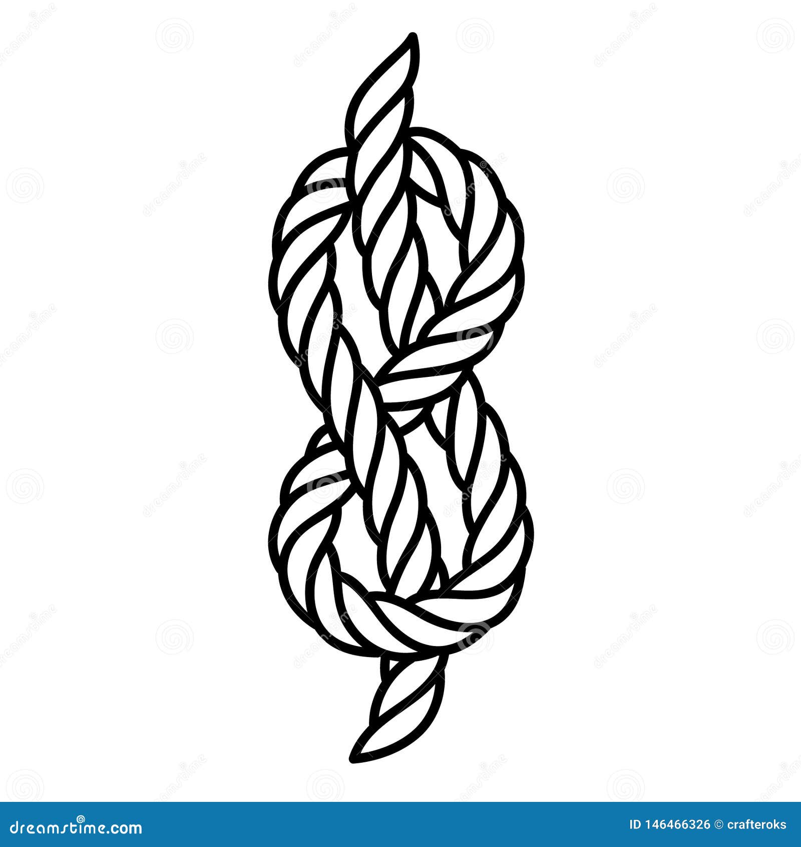 Rope Knot Vector, Hand Drawn, Vector, Eps, Logo, Icon, Crafteroks