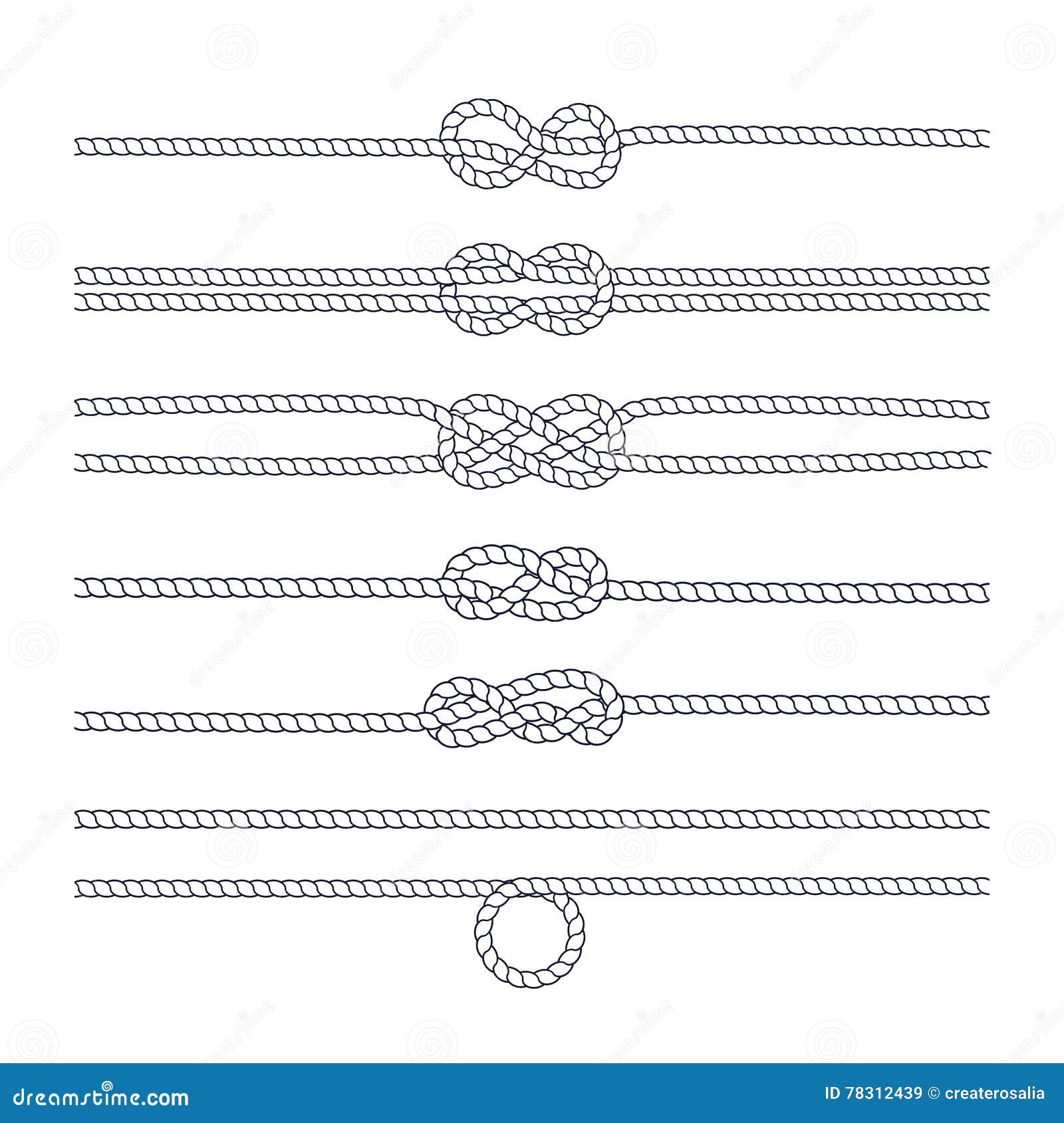 Set of nautical rope knots, corners and frames - Stock Illustration  [55460663] - PIXTA