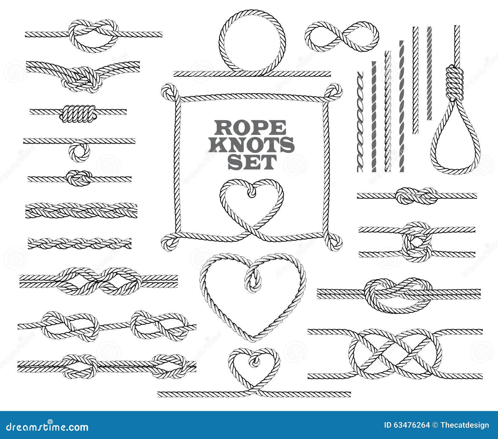 Rope Knot Hand Draw Vintage Engraving Clip Art Isolated On White