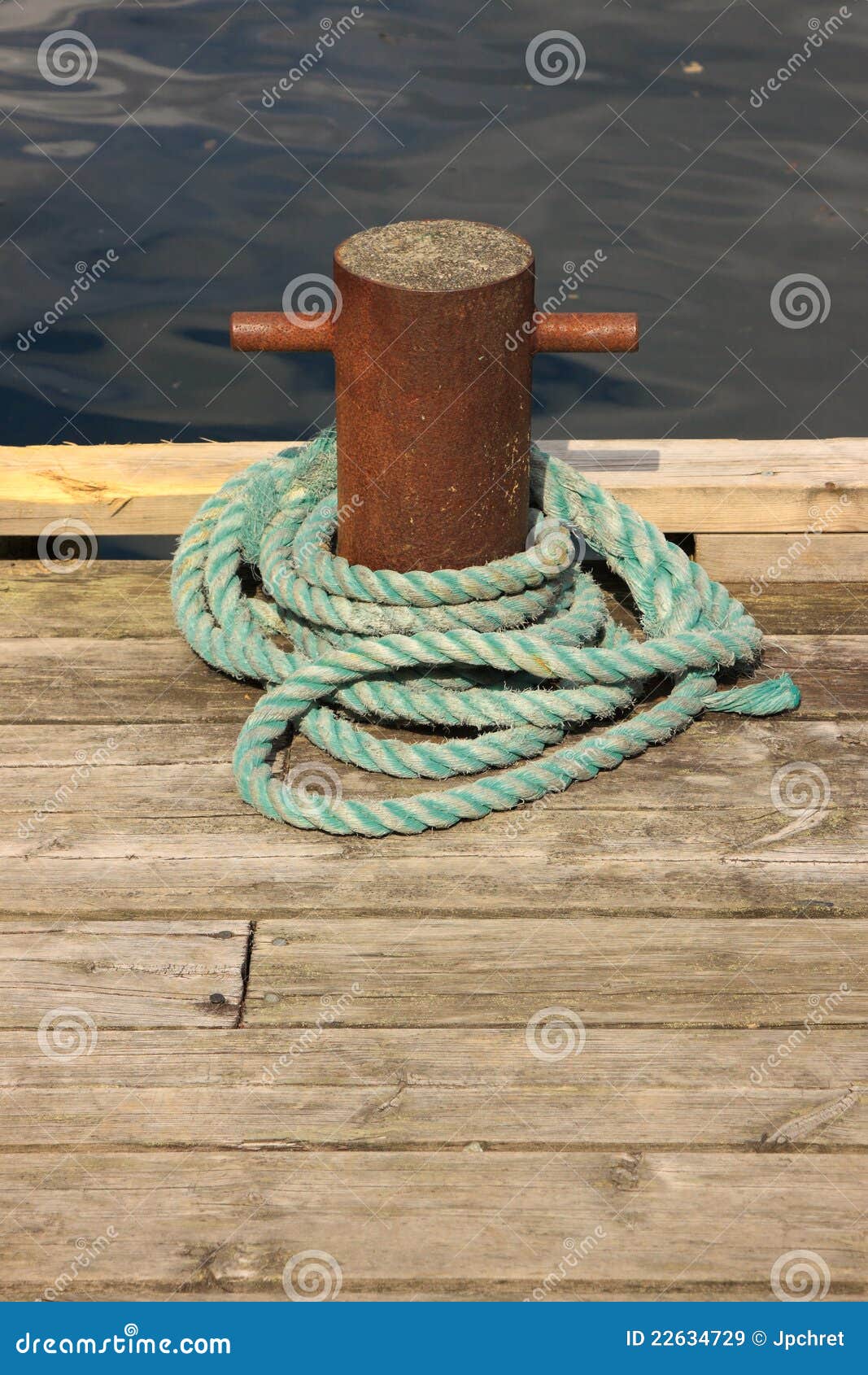 Rope for mooring a boat stock image. Image of moor, anchor 22634729