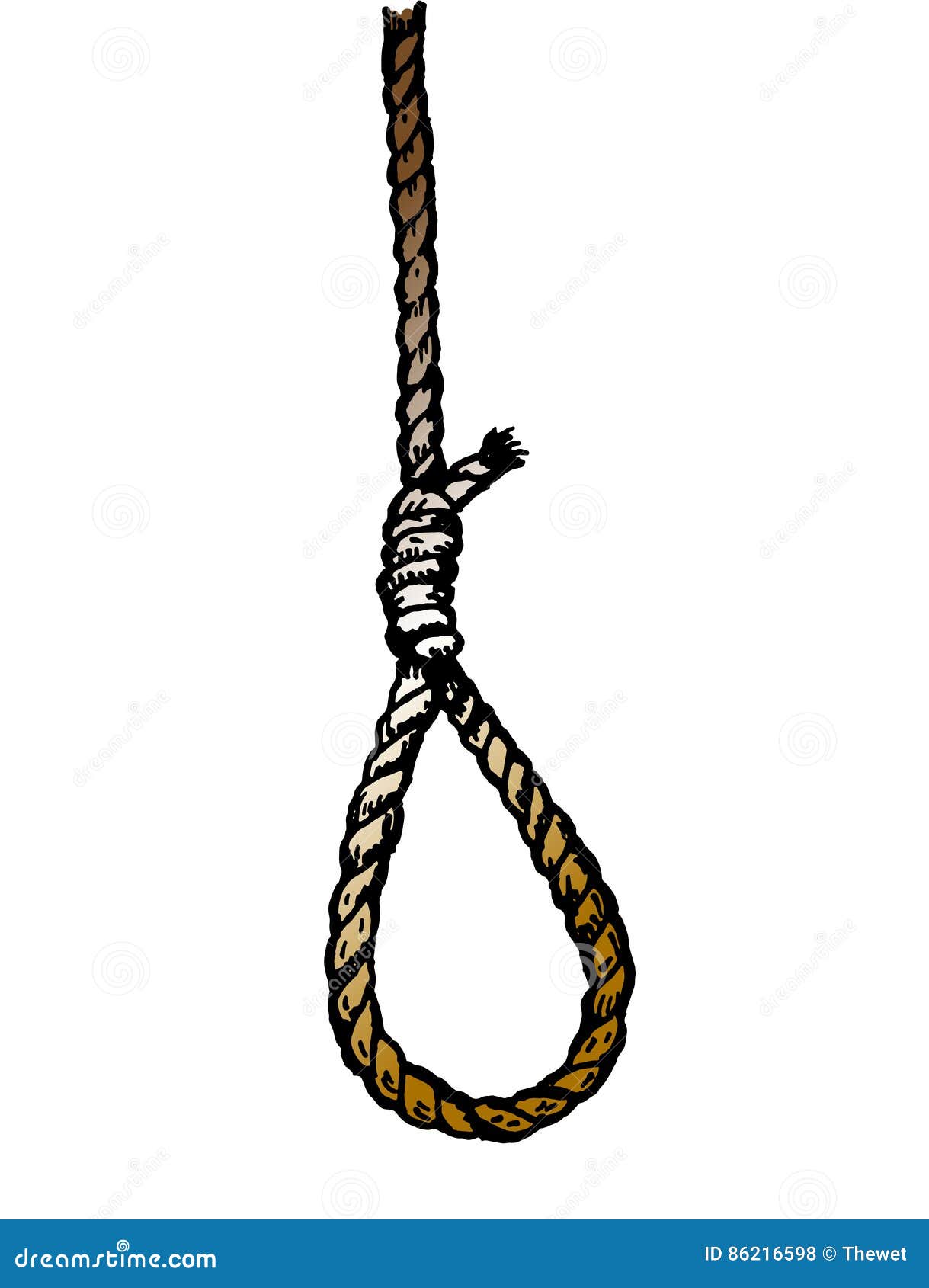 Rope noose hanging in stock illustration. Illustration of