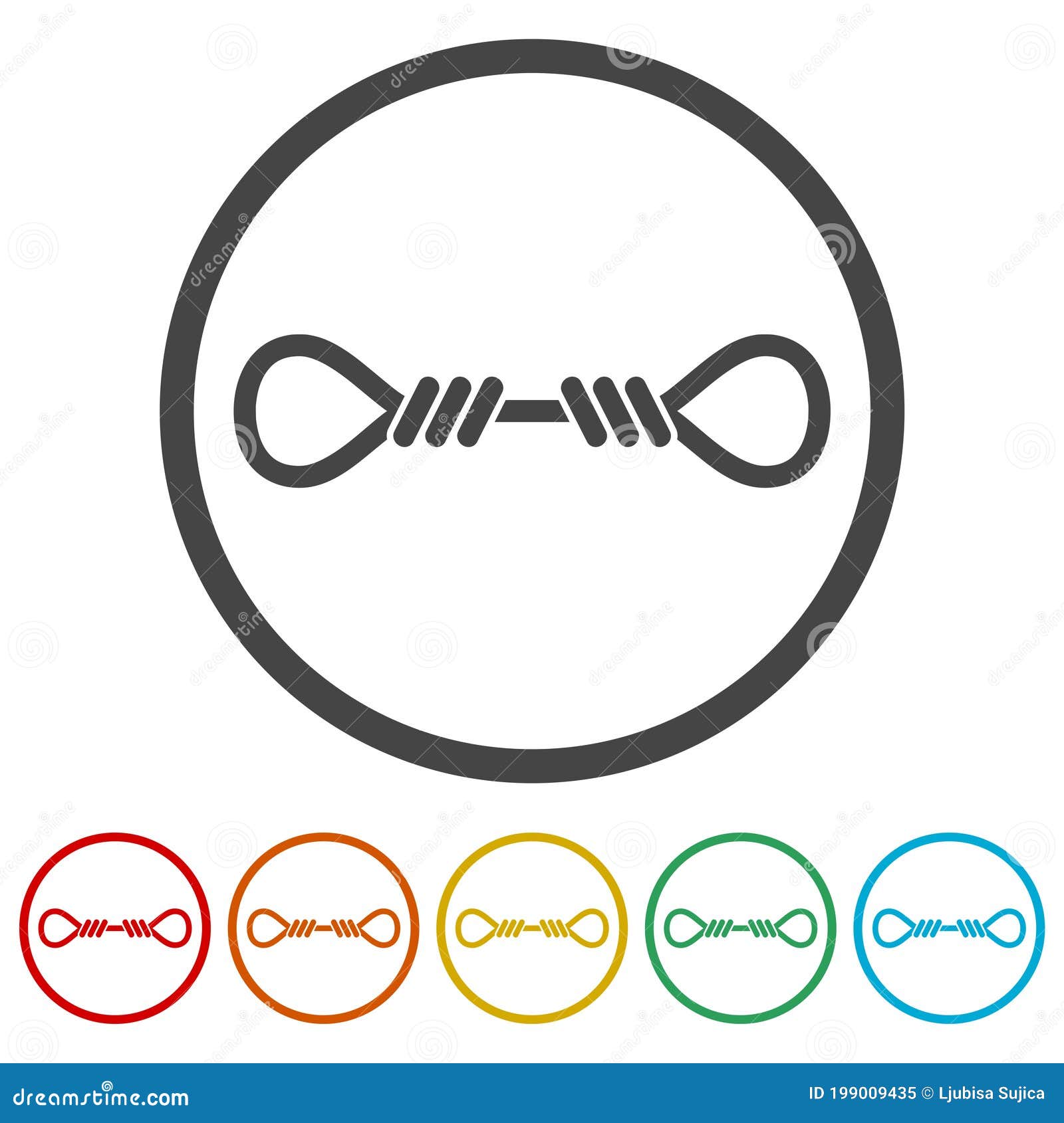 Rope ring icon, color set stock illustration. Illustration of customer