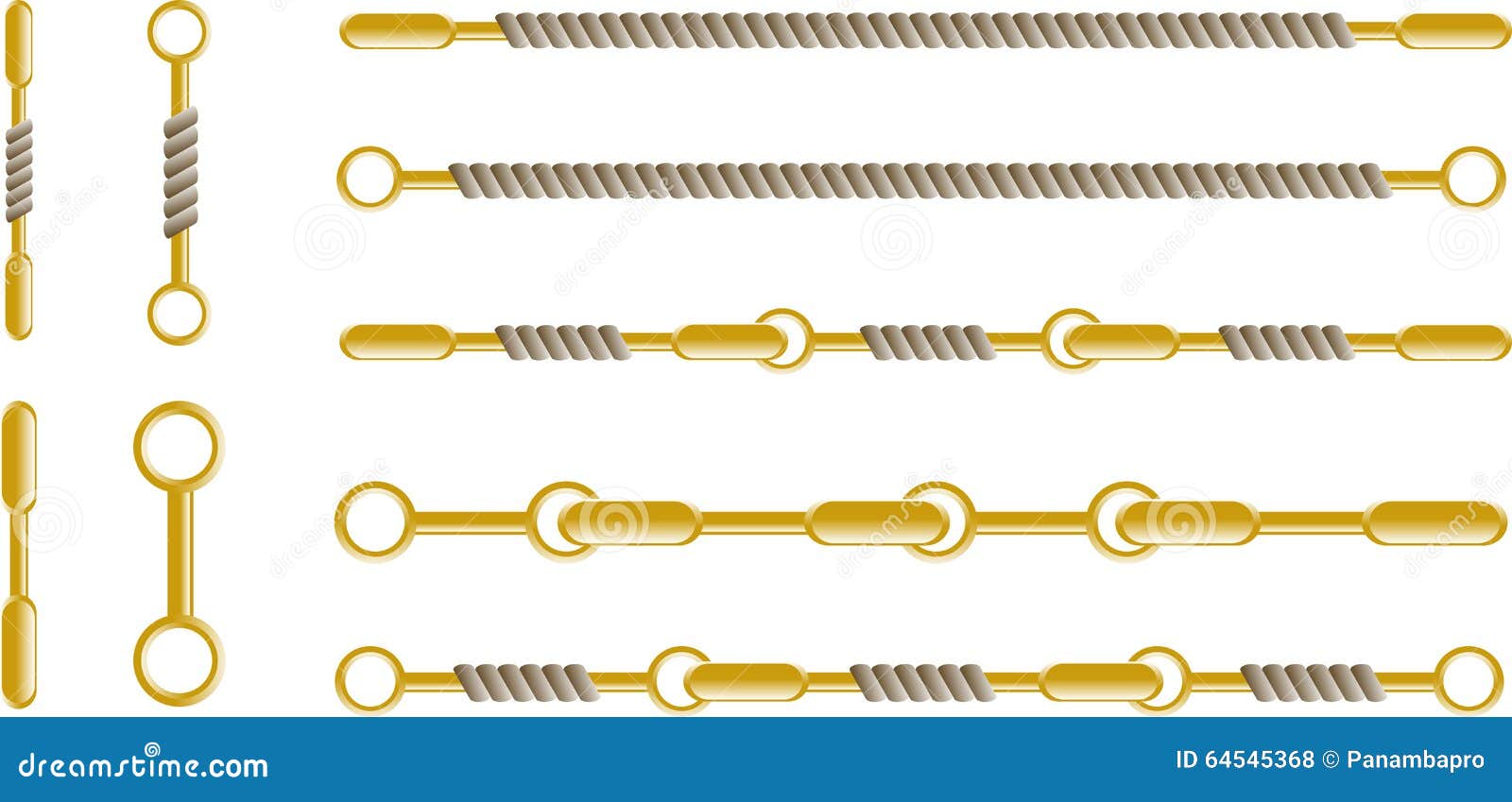 Rope with rings stock vector. Illustration of connect 64545368